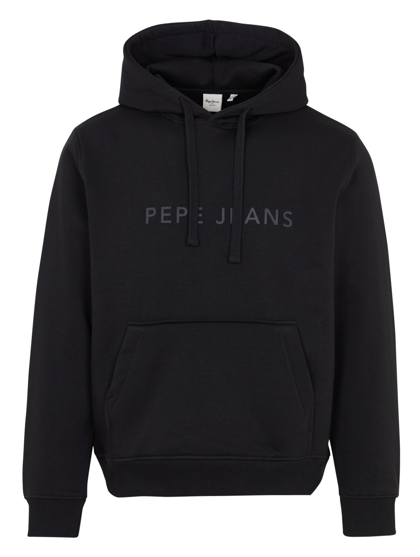 Sweat à capuche uni avec logo brodé PEPE JEANS Noir