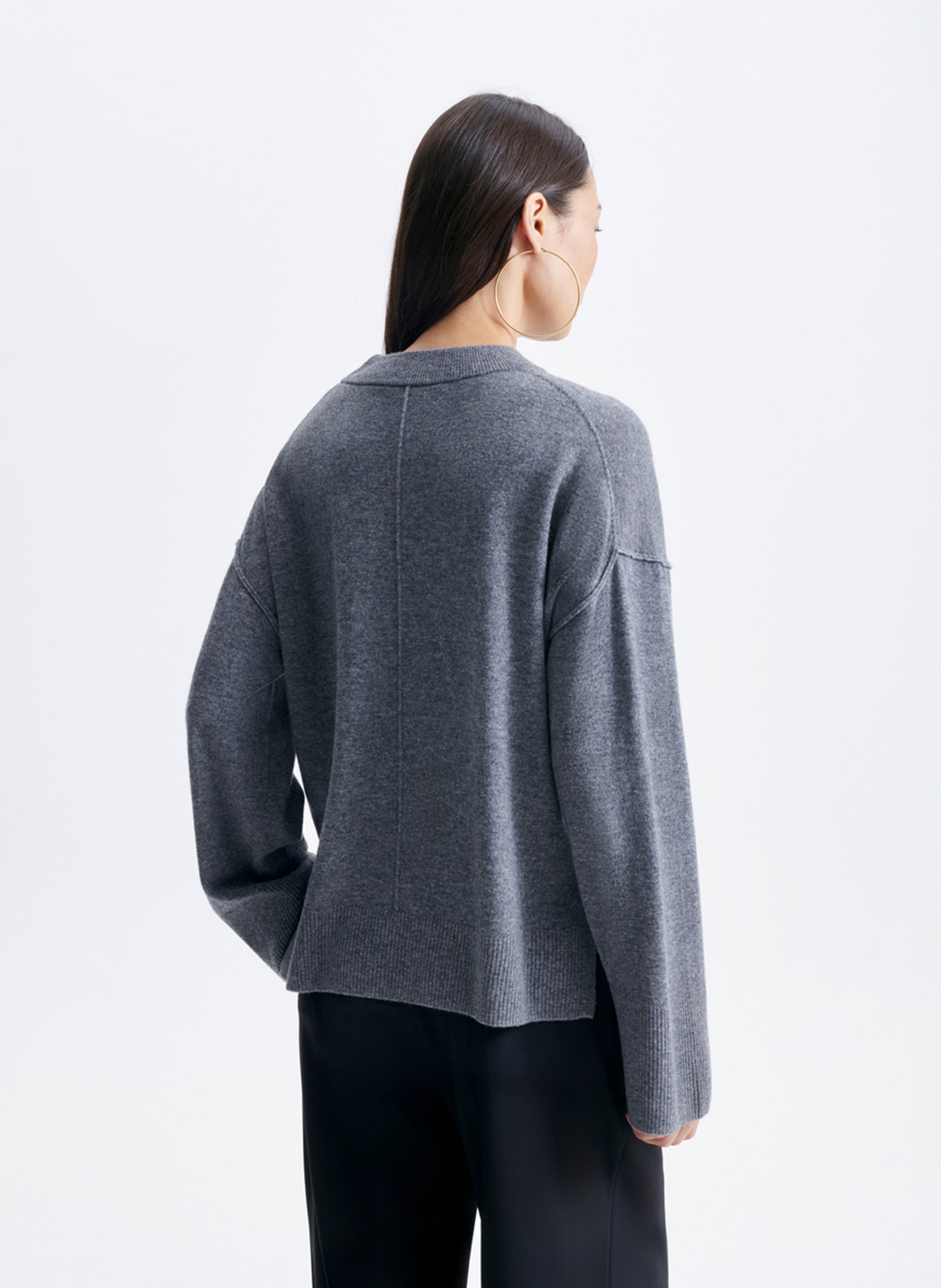 Jersey de lana con cuello redondo VANESSA BRUNO Gris