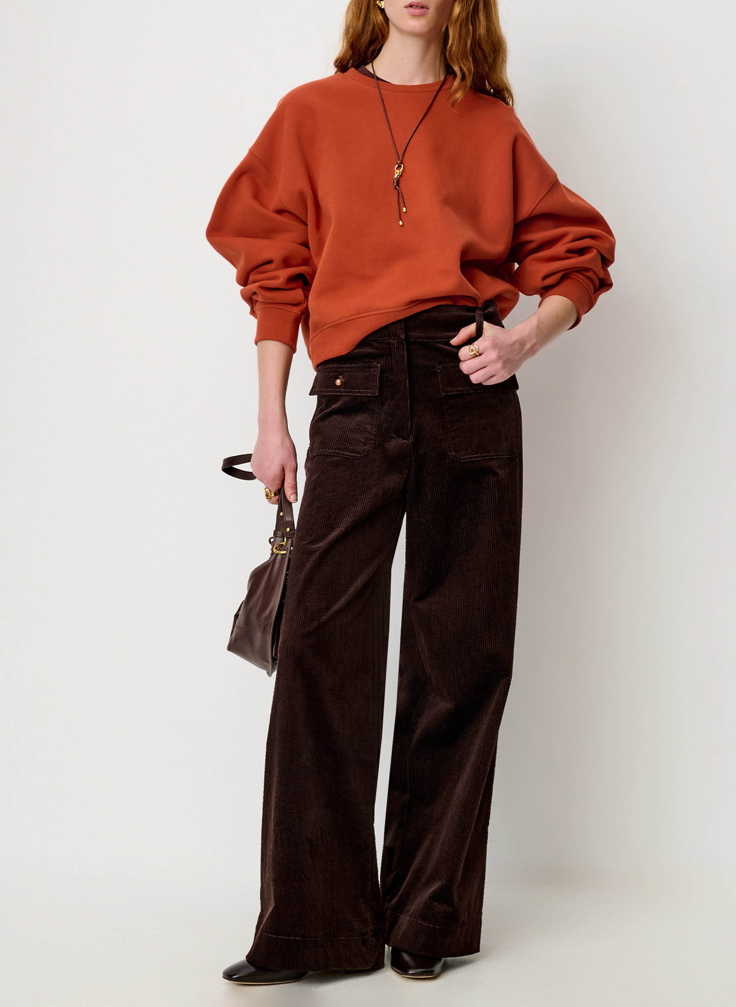 Cotton round-neck sweatshirt SESSUN Red