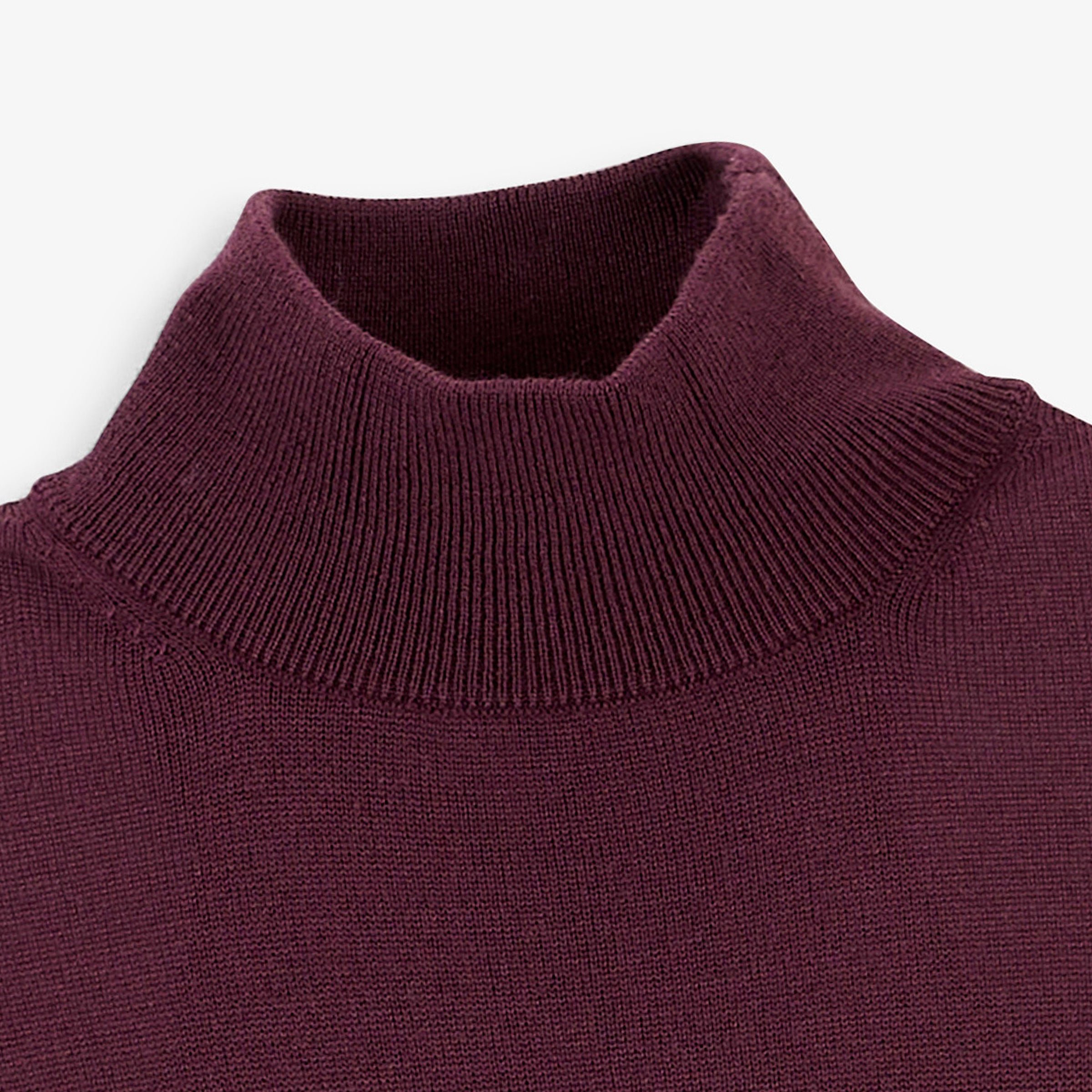 MASSIA essential high-neck pullover in wine red SERGE BLANCO Red