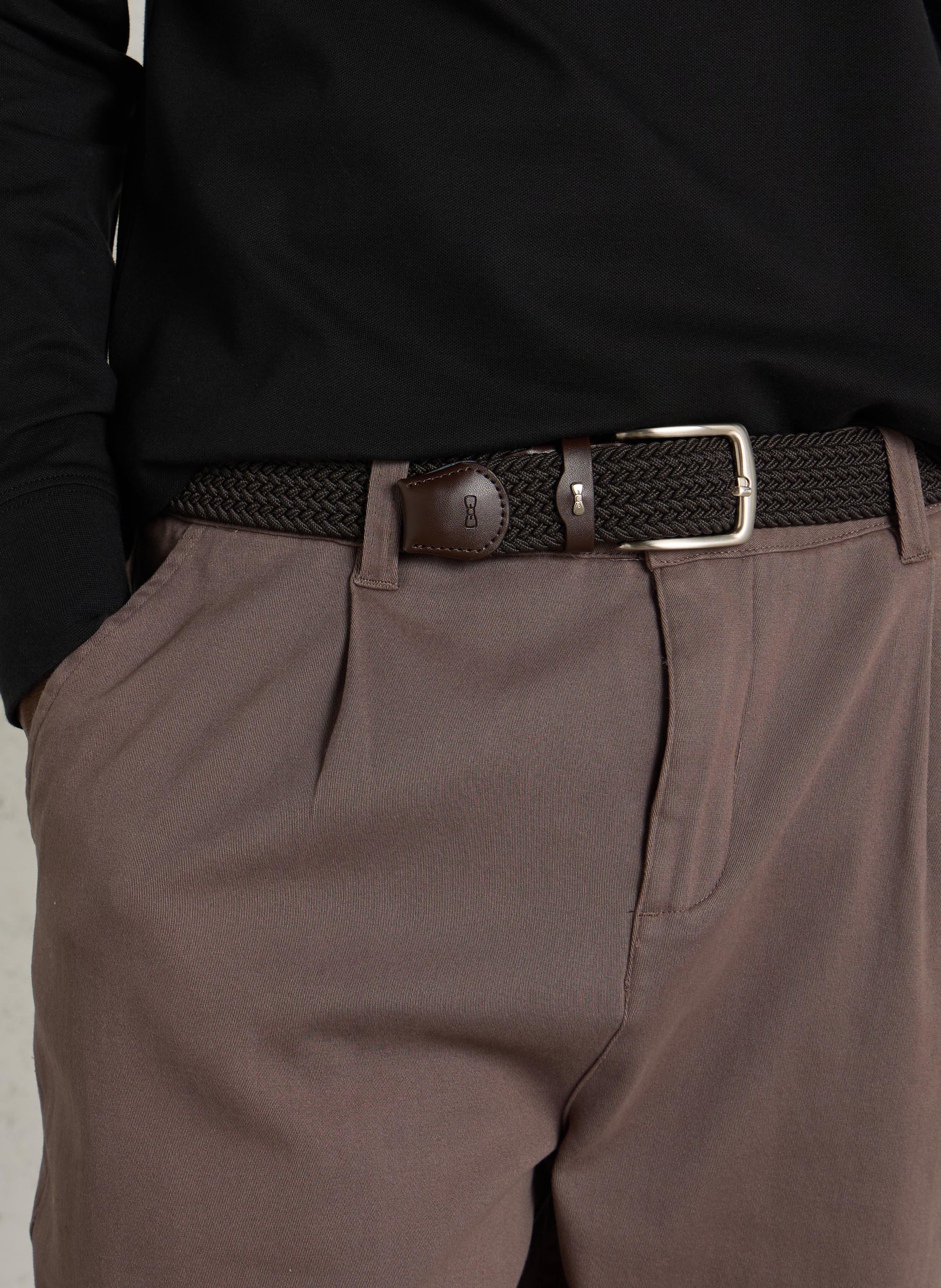 Buckled braided belt EDEN PARK Brown