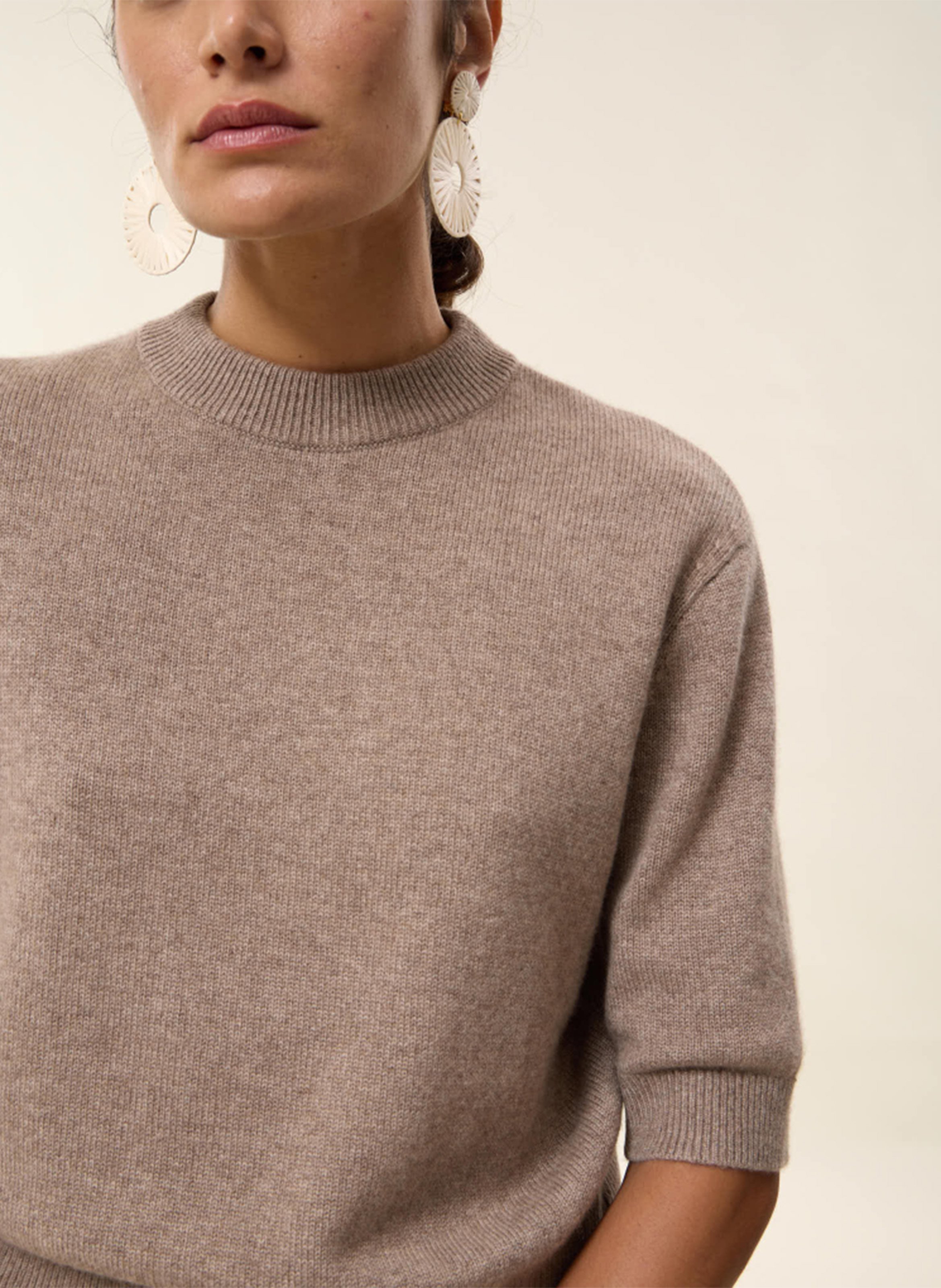 Gerader Rundhals-Pullover aus Kaschmir HIRCUS Beige