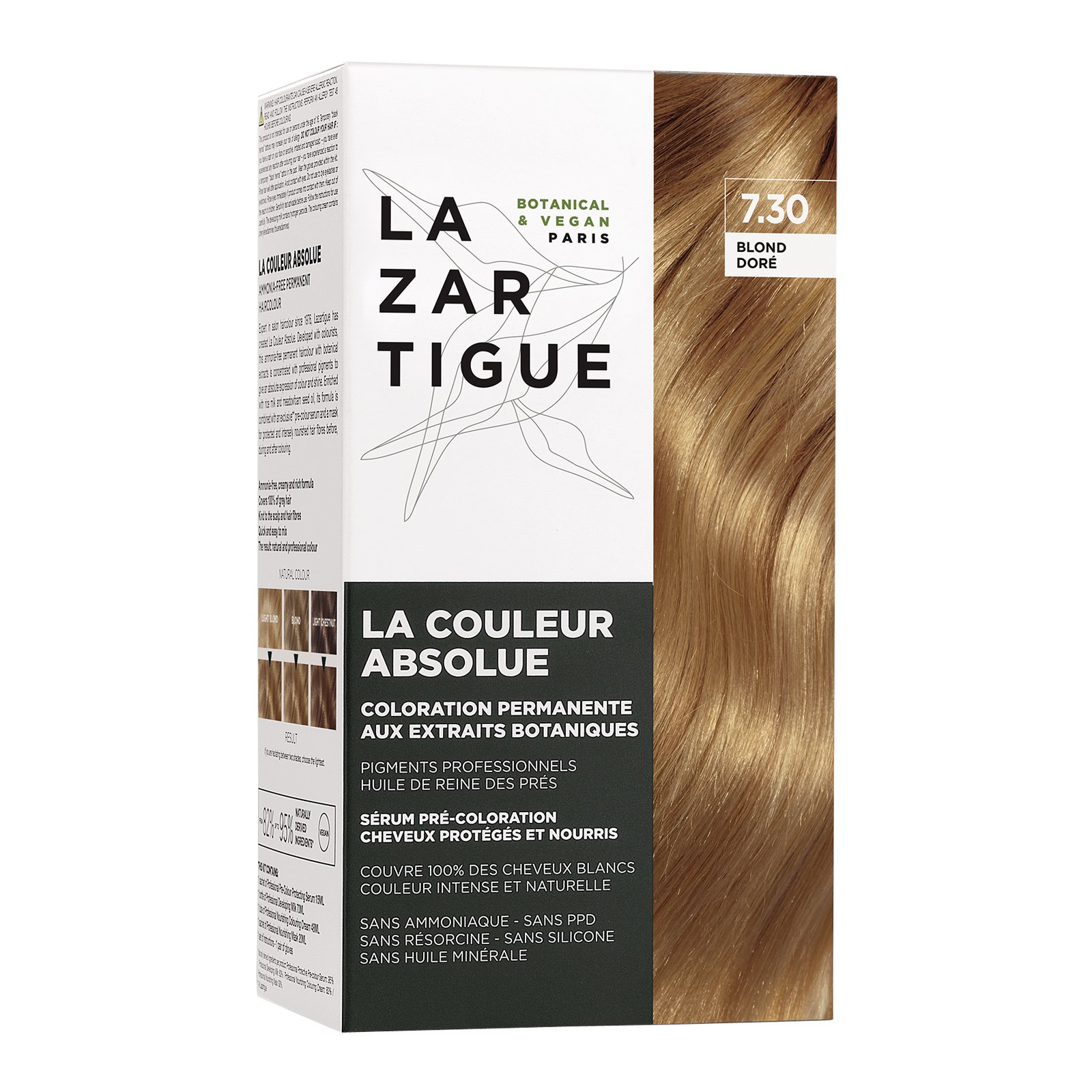 Permanente haarkleuring 7.30 met botanisch extract LAZARTIGUE 7.30 blond dorÉ