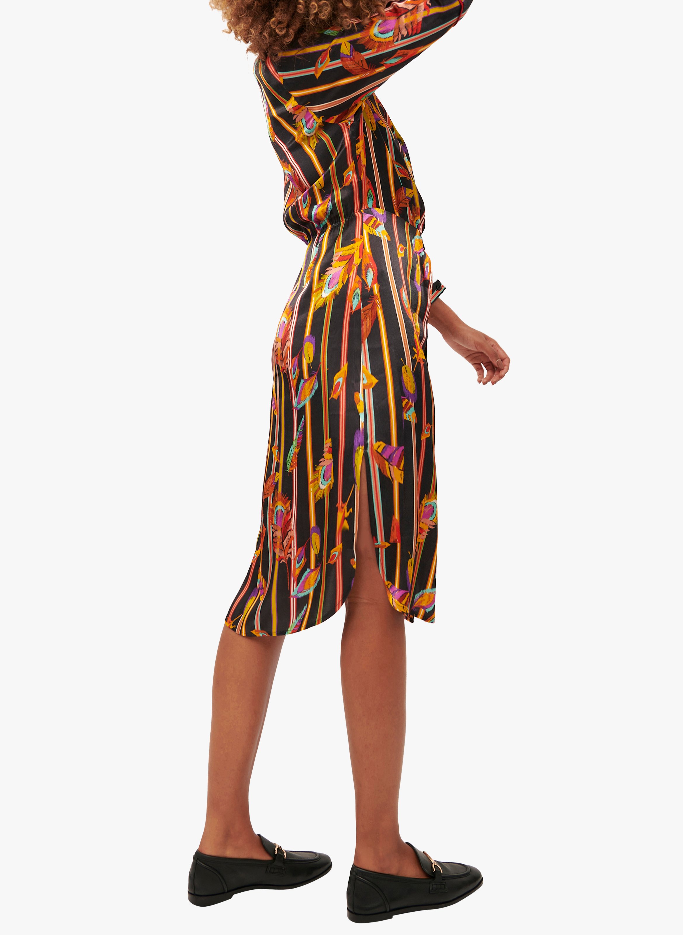 Printed shirt dress with classic collar WILD Black