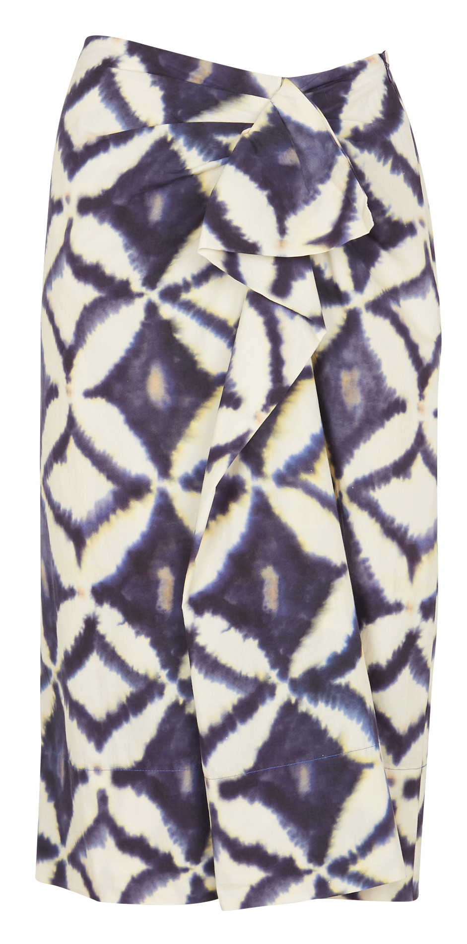 Jupe midi taille haute en coton imprimé BELLEROSE Gris