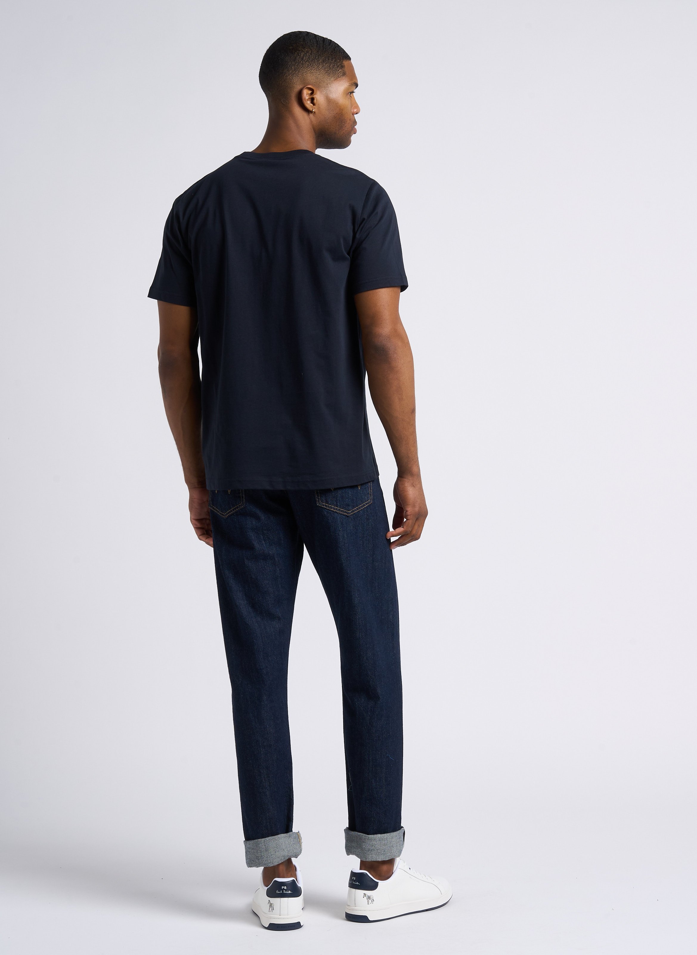 Round-neck organic cotton T-shirt with logo PAUL SMITH Blue