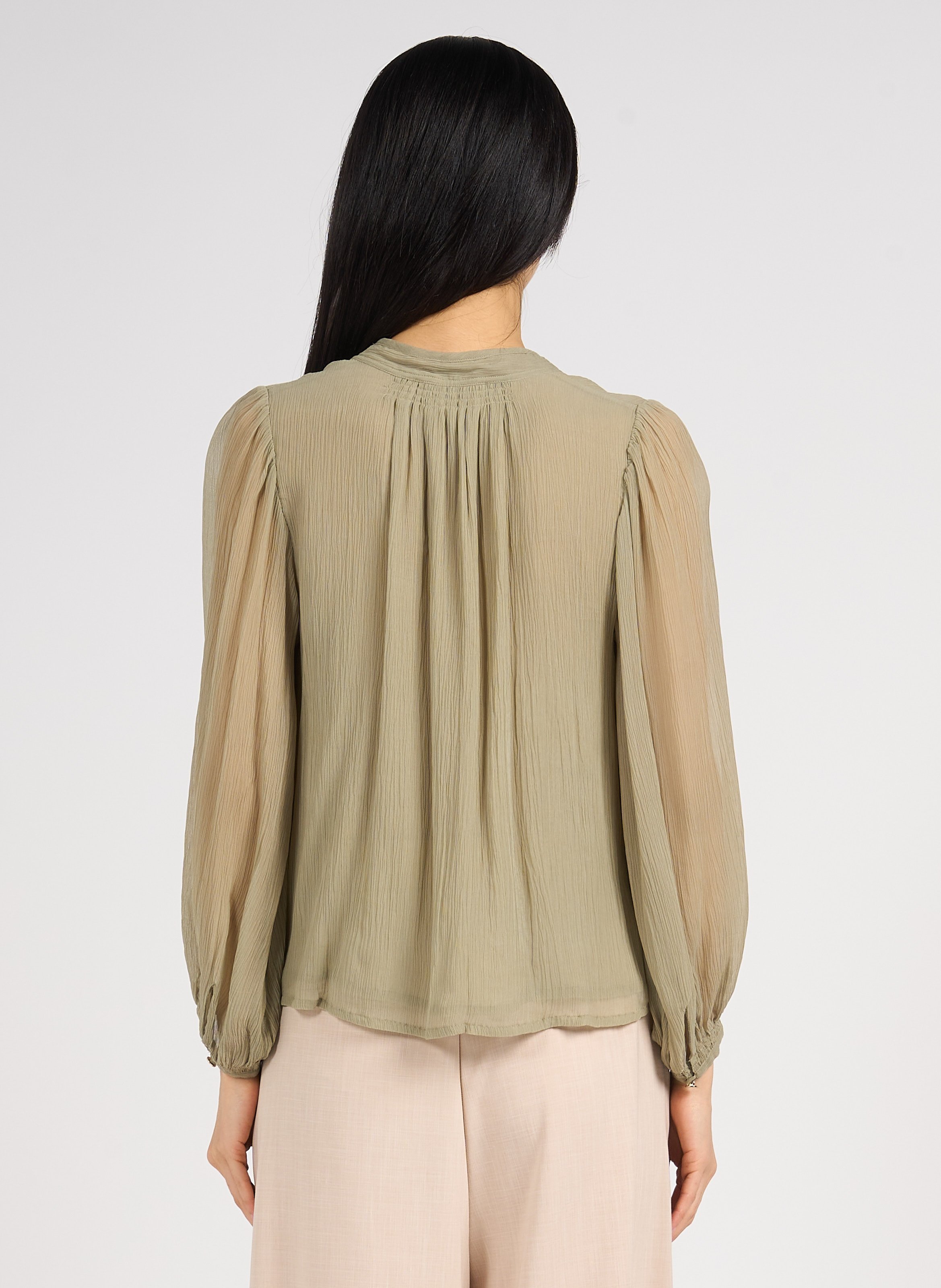 Loose-fit textured blouse BELLEPIECE Beige