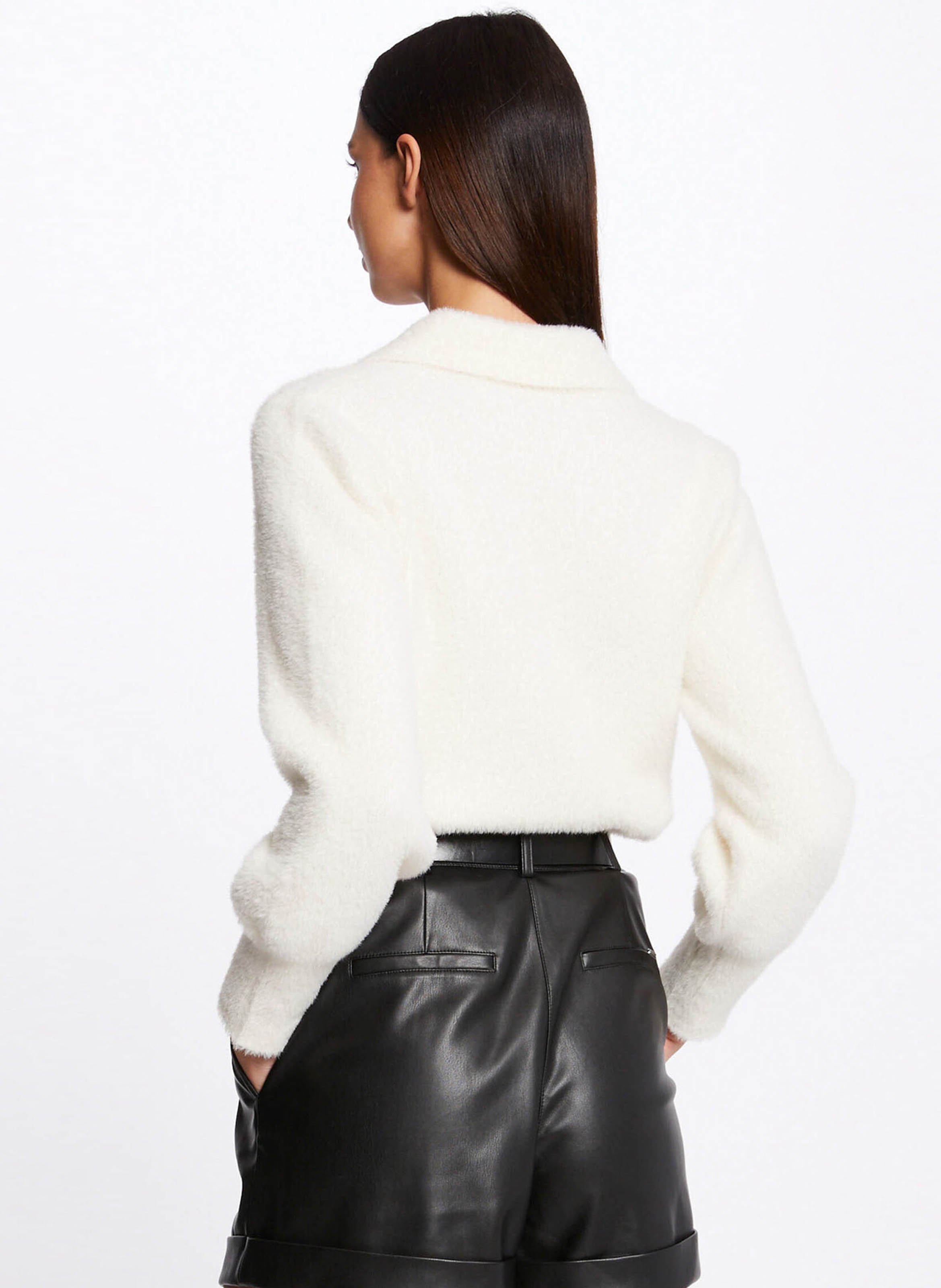 Gerade geschnittene Kunstpelz-Weste MORGAN Beige