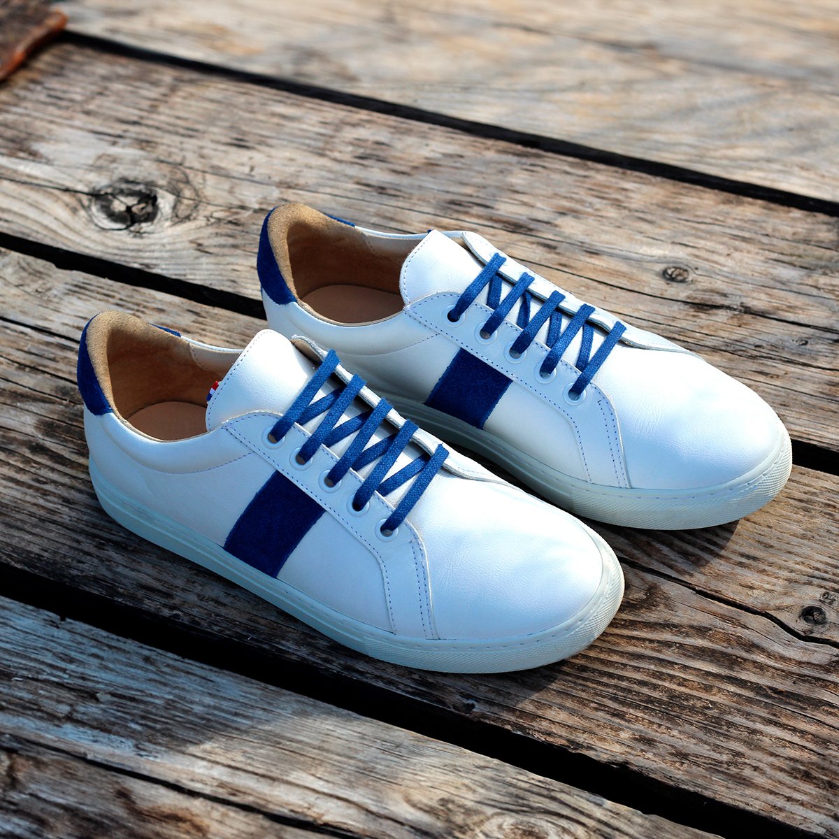 Leather French-made sneakers White