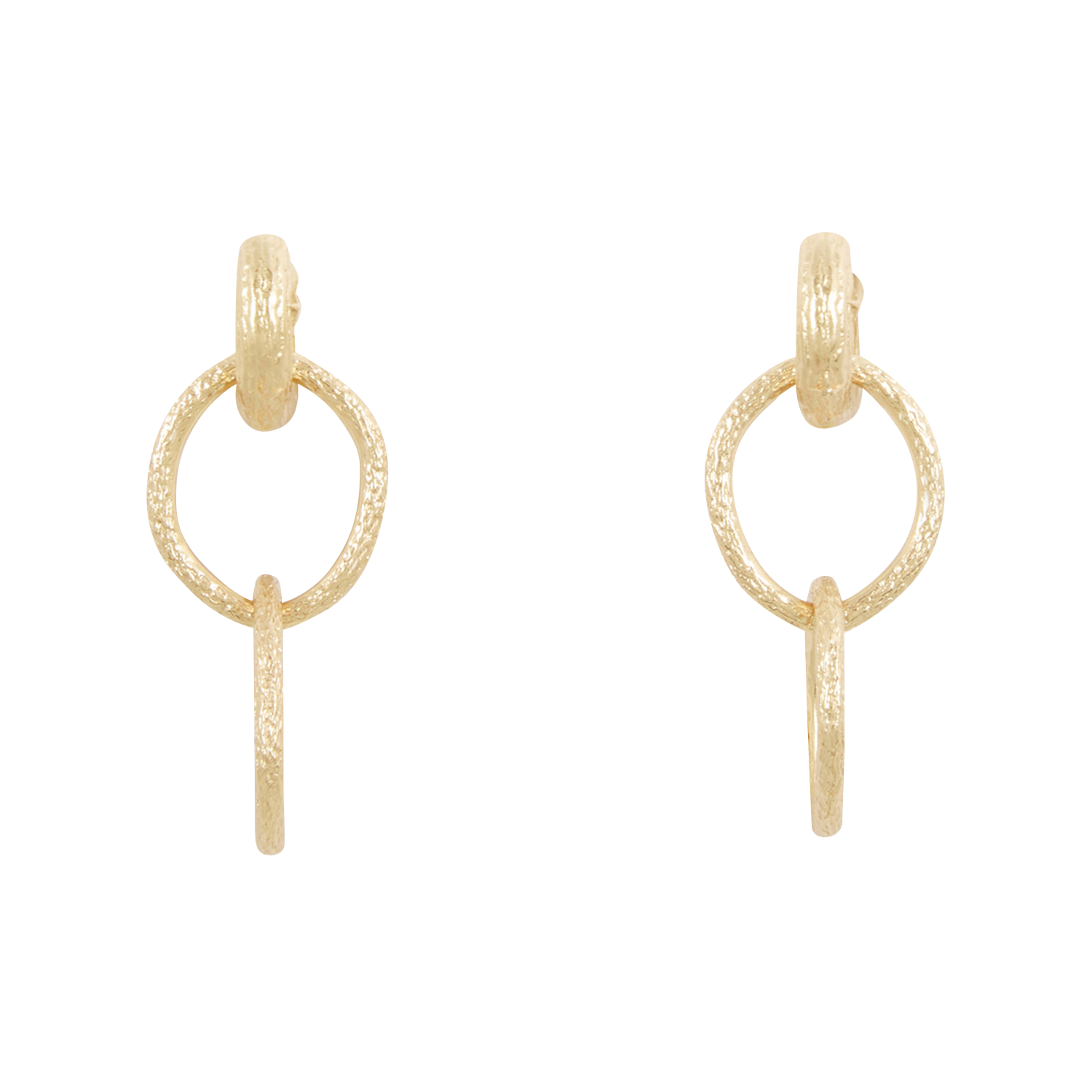 Recycled brass pierced earrings SESSUN Golden