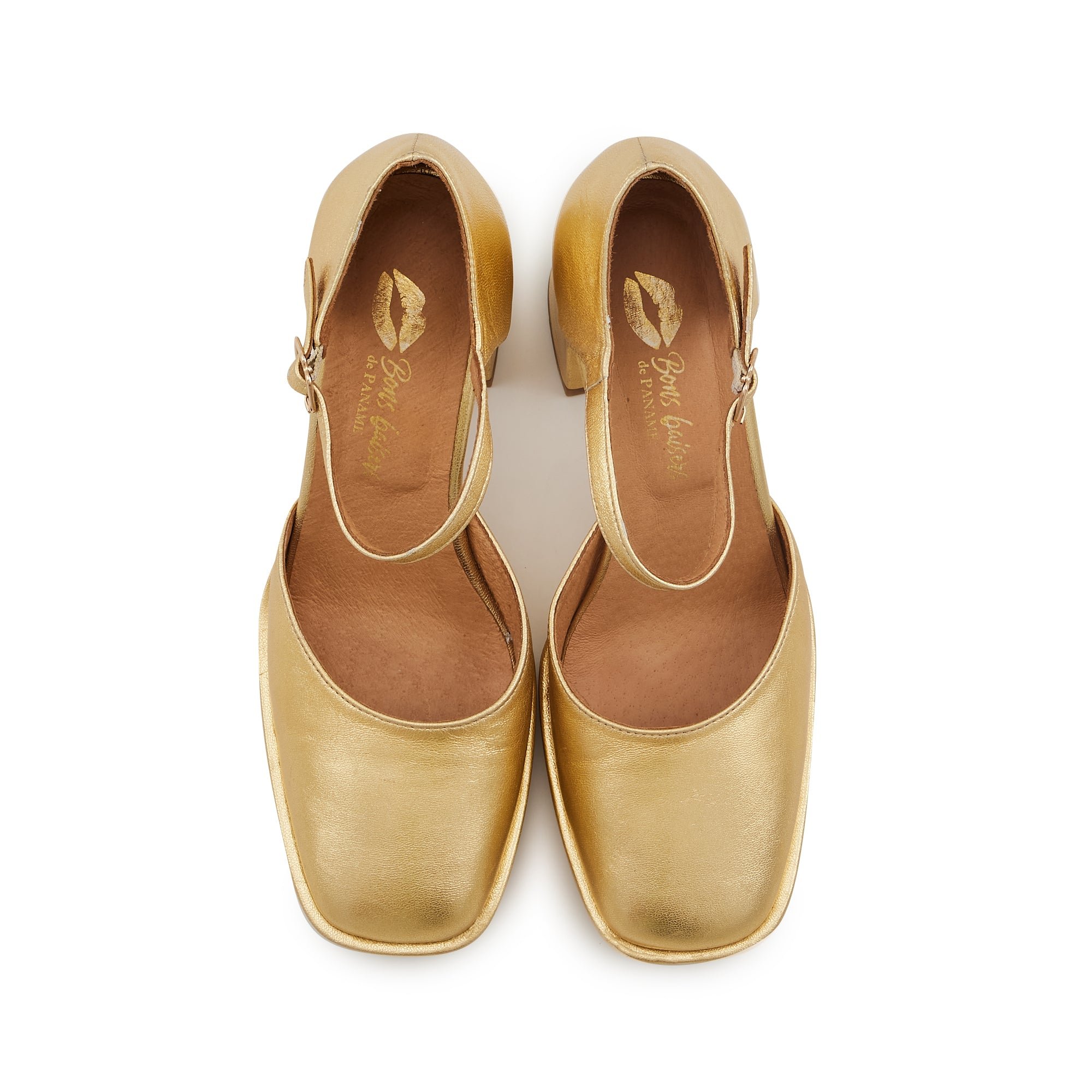 Leather Mary Janes BONS BAISERS PARIS Golden