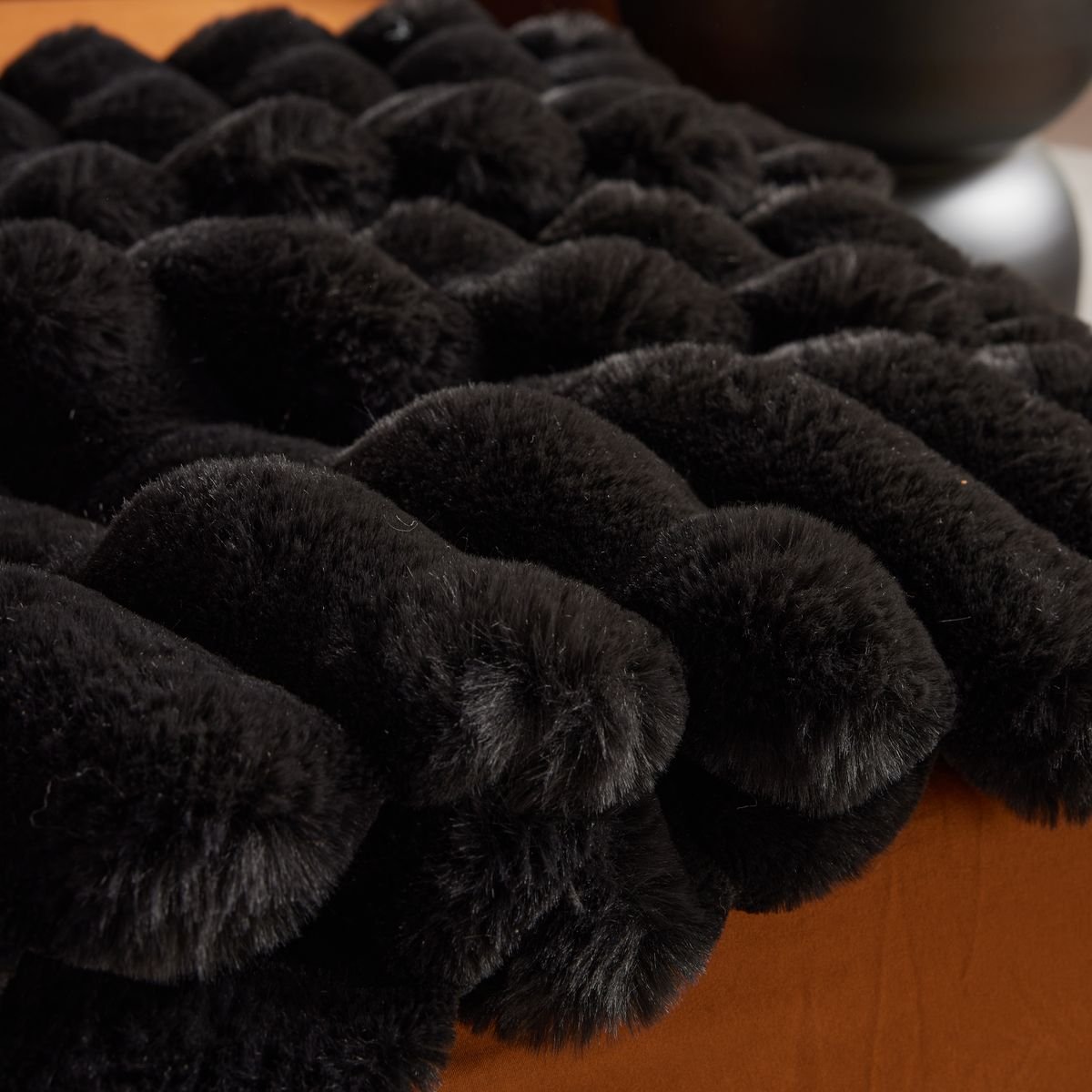 Solid ribbed plaid TODAY LINGE DE MAISON Black