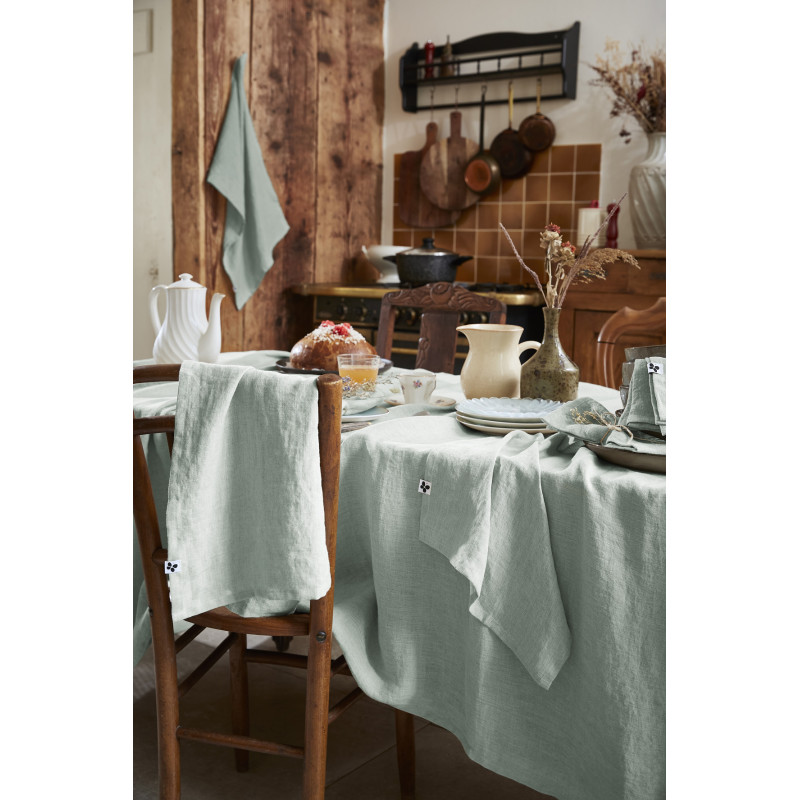 Cotton gauze tablecloth L'EFFET PAPILLON Blue