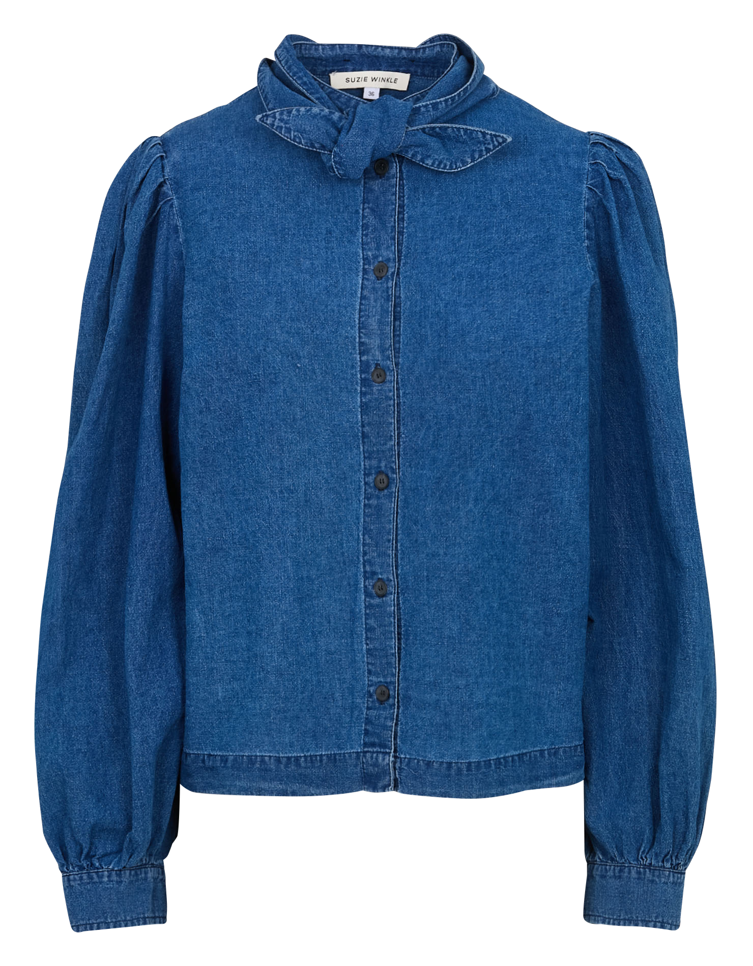 Recht overhemd van linnenmix SUZIE WINKLE Blauw