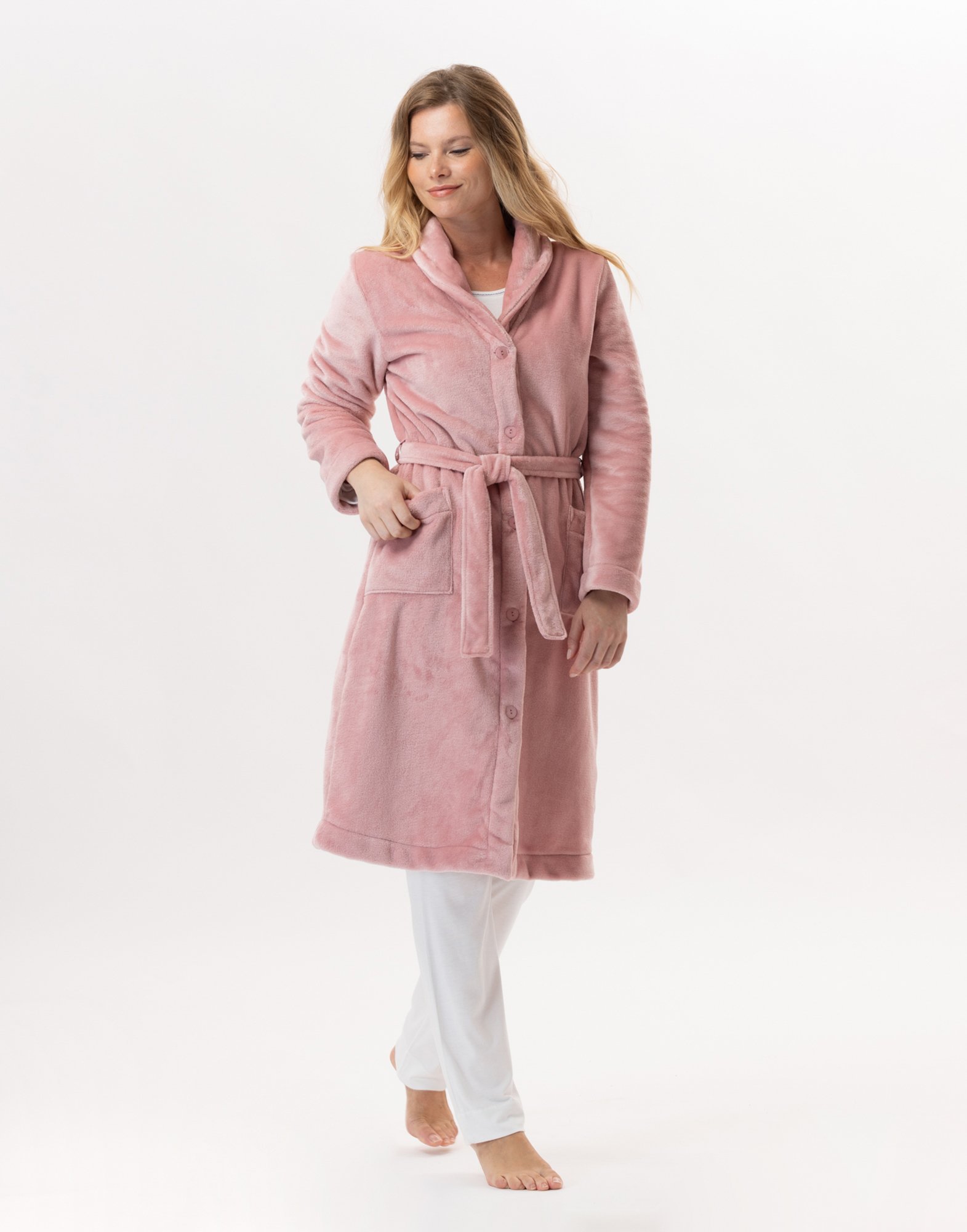 Plush flannel robe LE CHAT Pink
