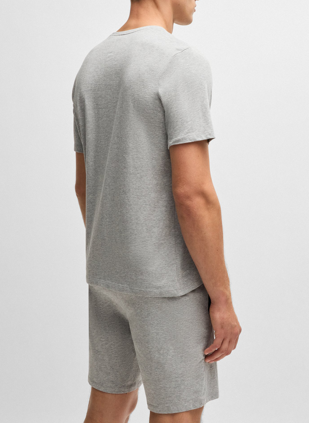 Round-neck cotton-blend T-shirt BOSS Silver