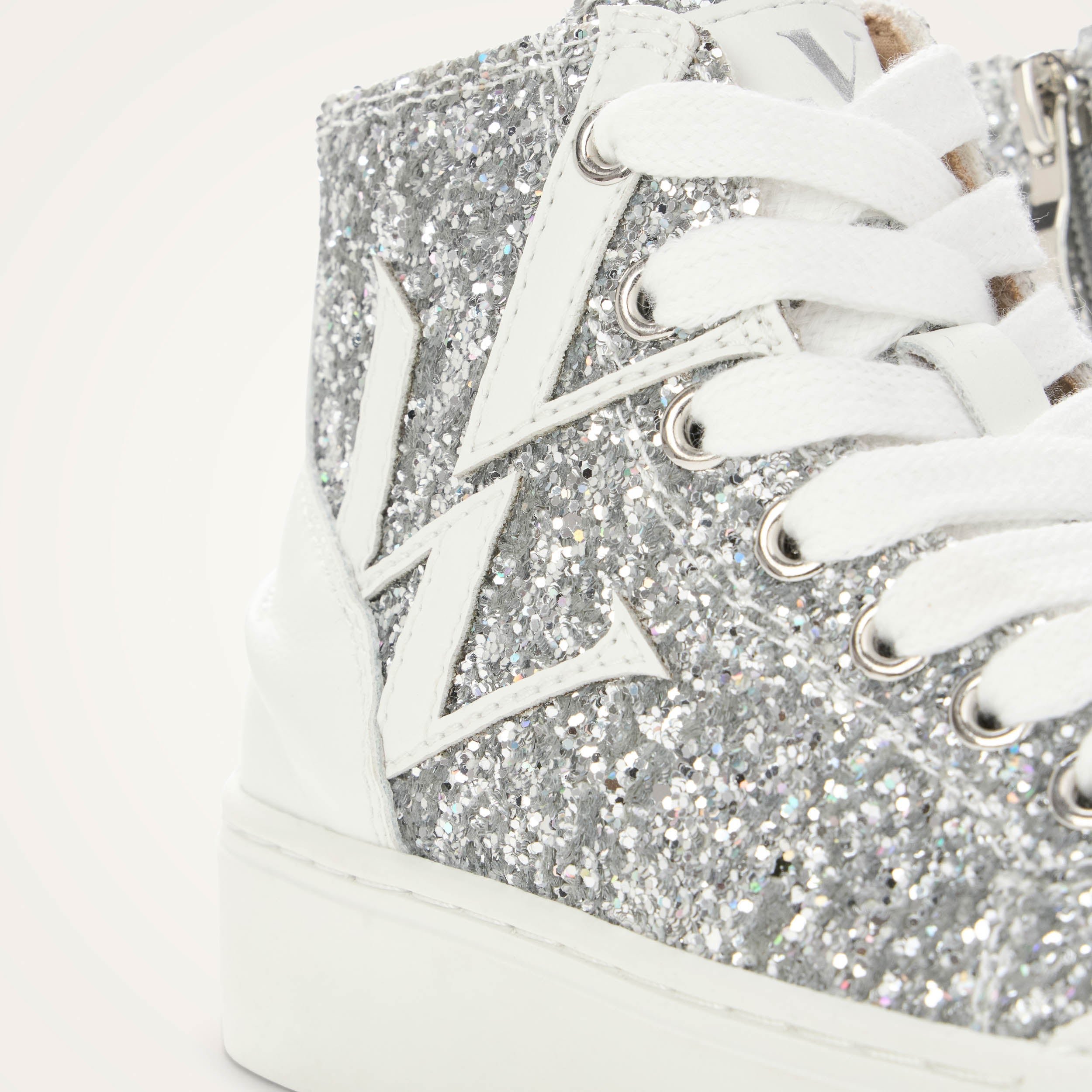 High-top glitter sneakers VANESSA WU Silver