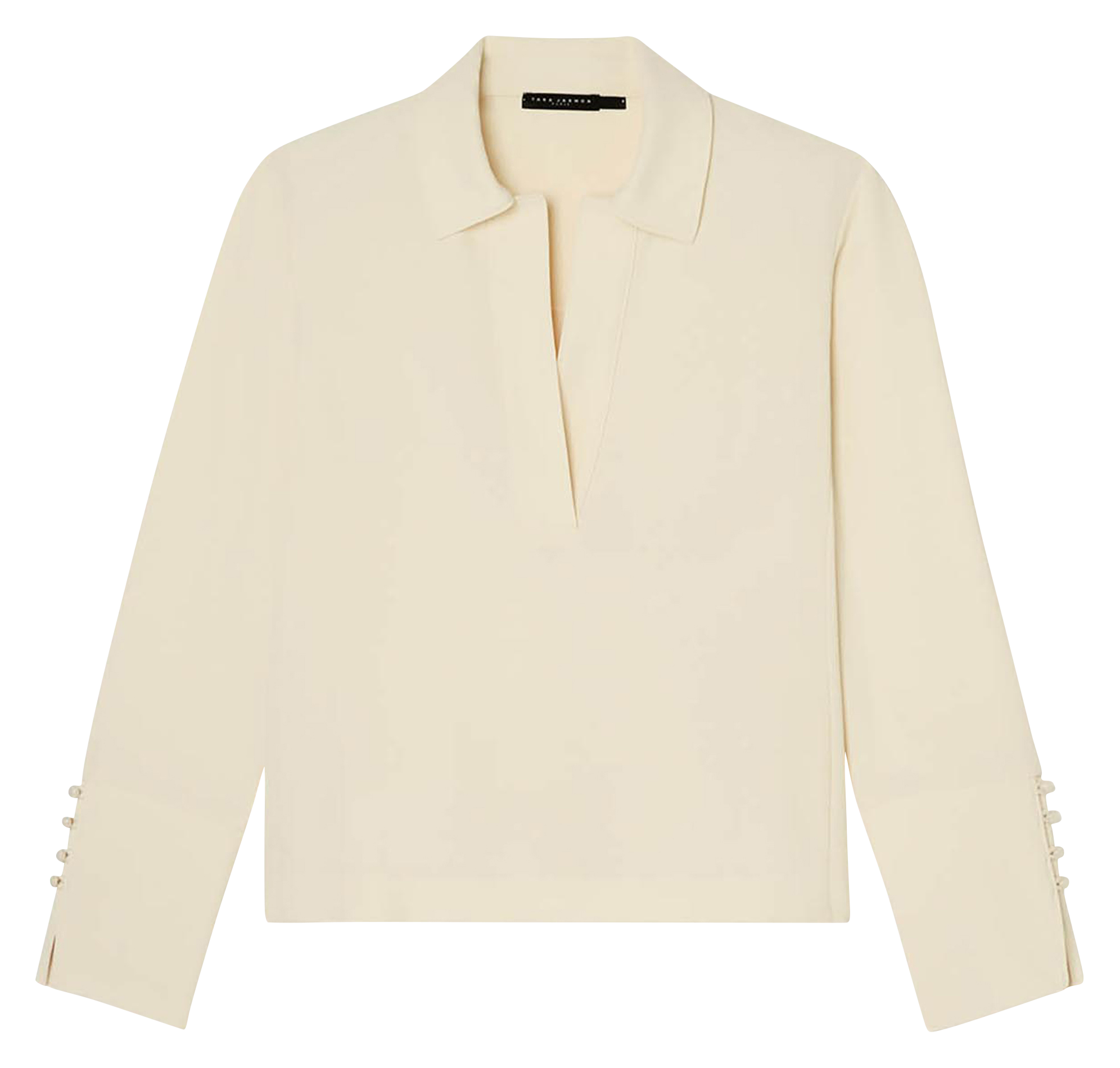 Langarm-Polo-Shirt uni TARA JARMON Beige