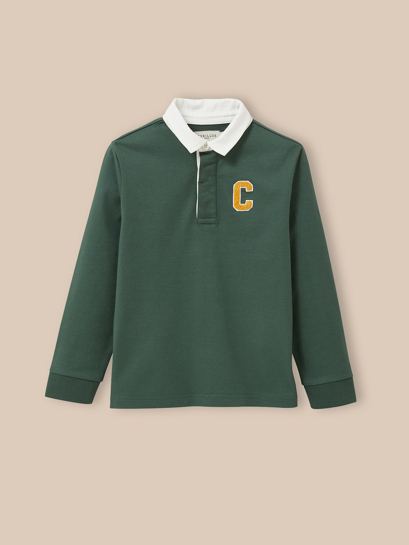 Organic cotton rugby shirt CYRILLUS Green