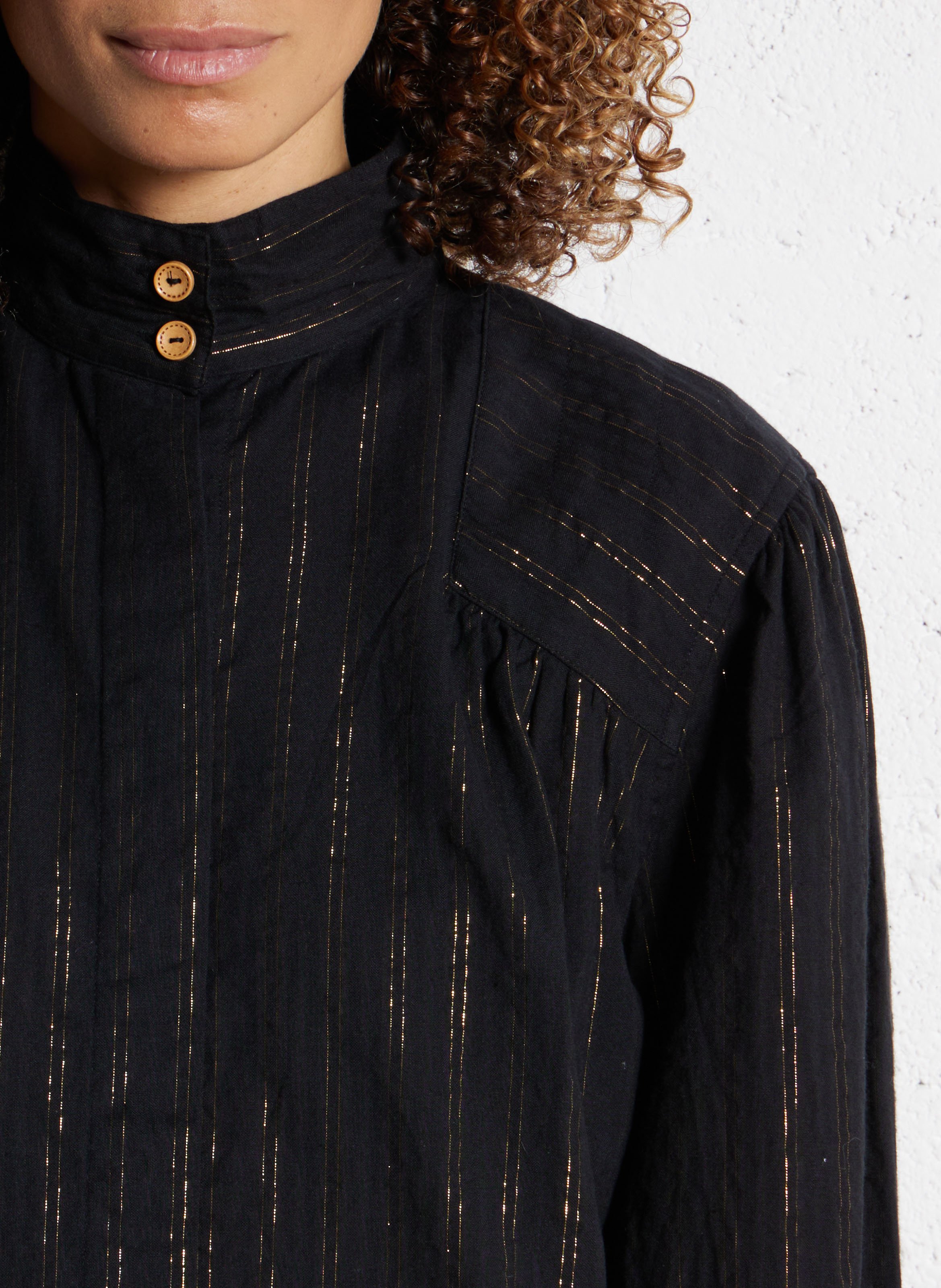 Gestreept overhemd LEON & HARPER Zwart