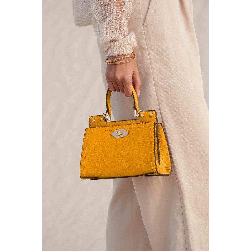 Handbag - cowhide leather POURCHET Red