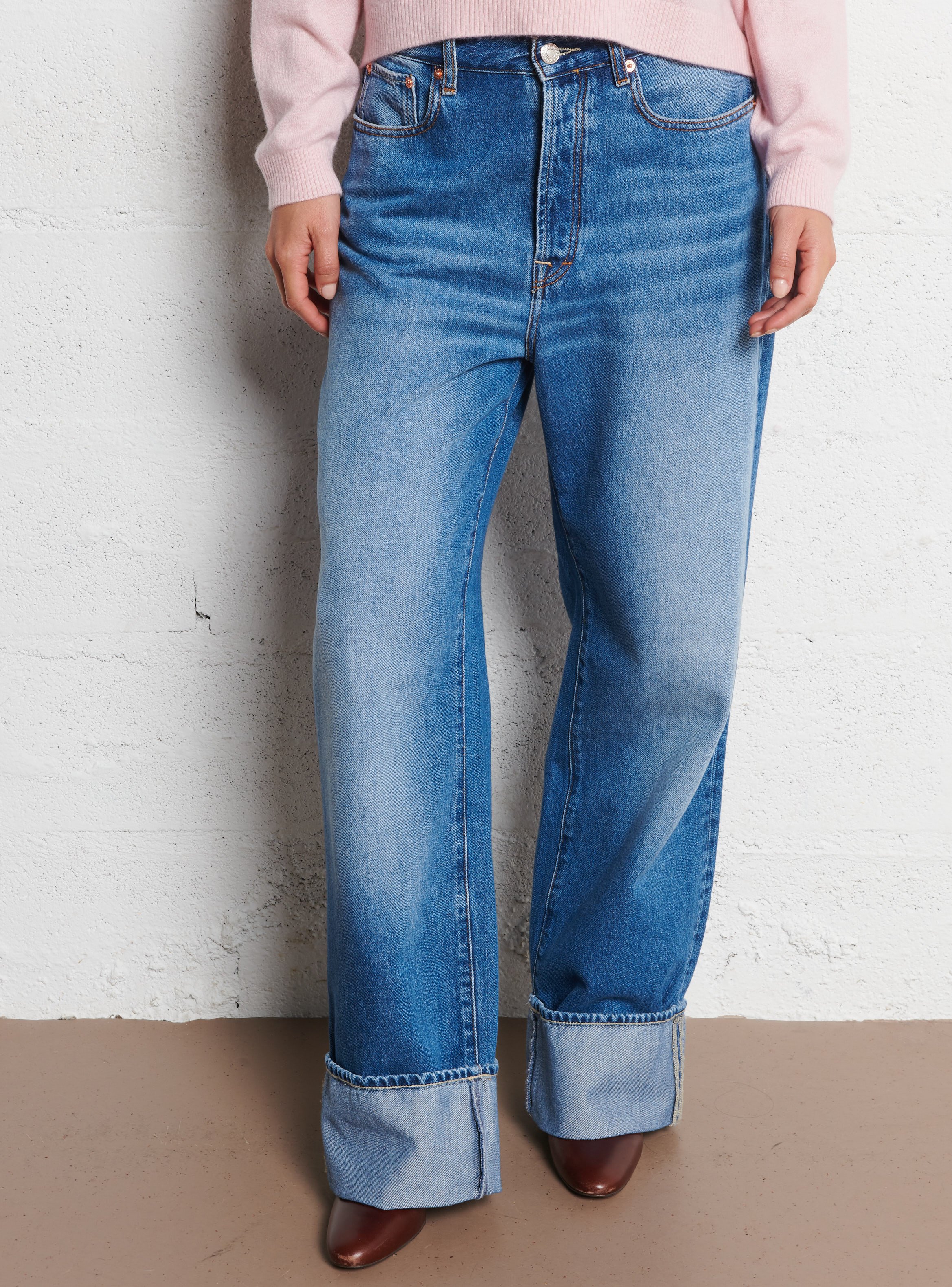 Jean large en coton mélangé BELLEROSE Bleu