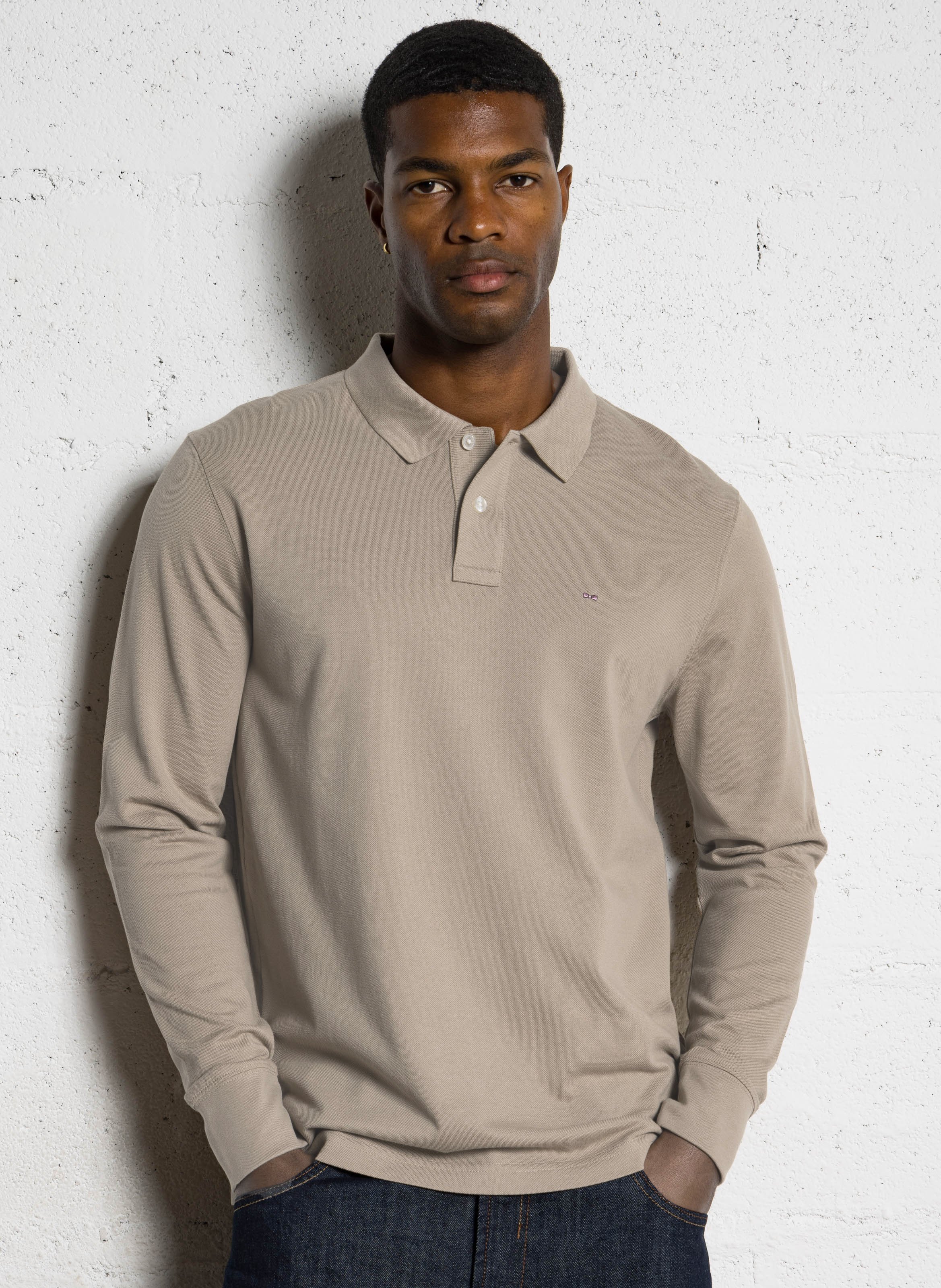 Polo droit en coton EDEN PARK Beige