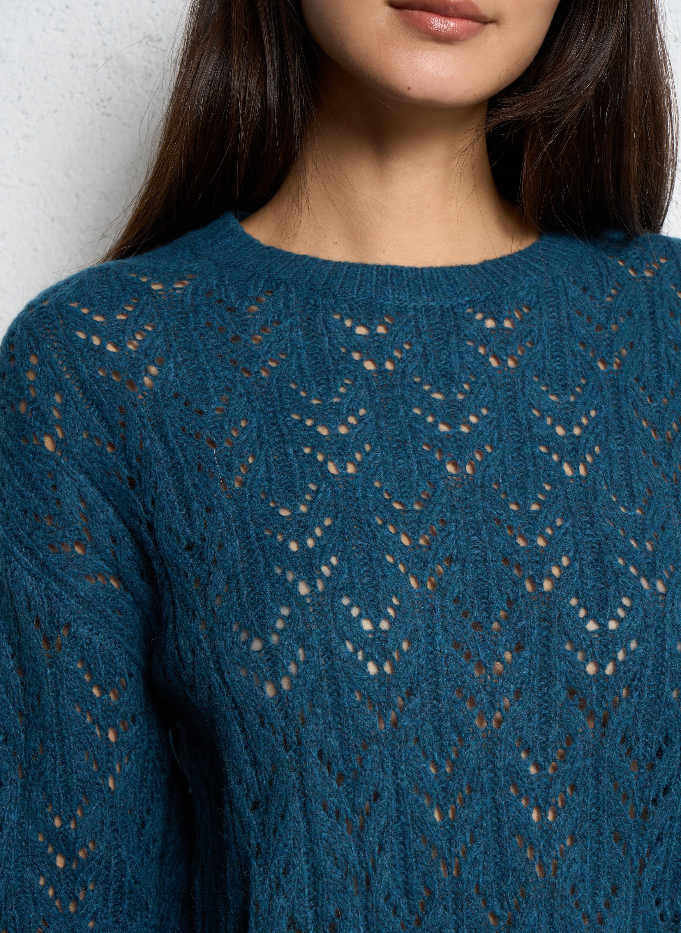 Pull droit col rond en maille SUD EXPRESS Bleu