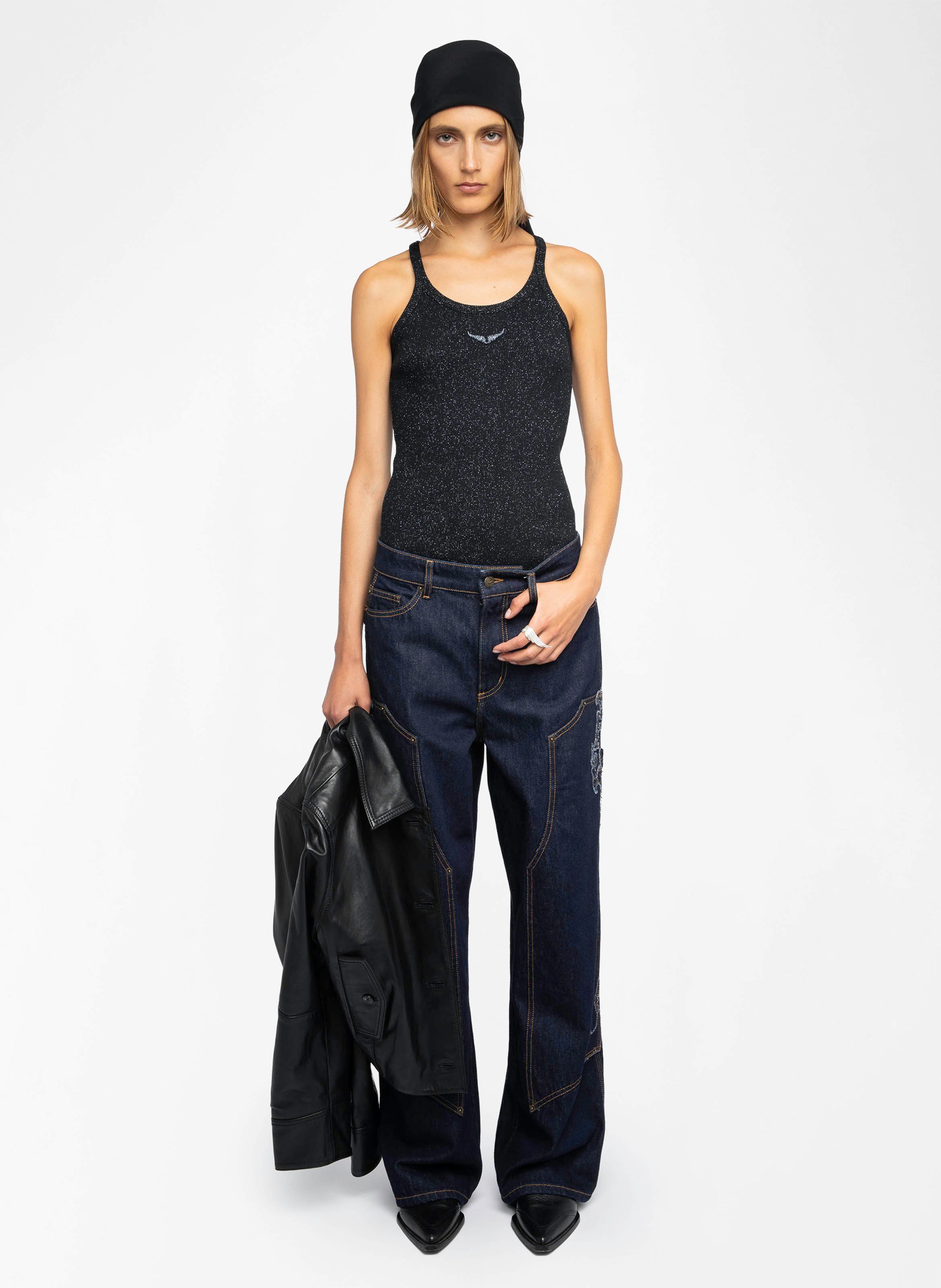 Débardeur col rond en coton mélangé ZADIG&VOLTAIRE Noir