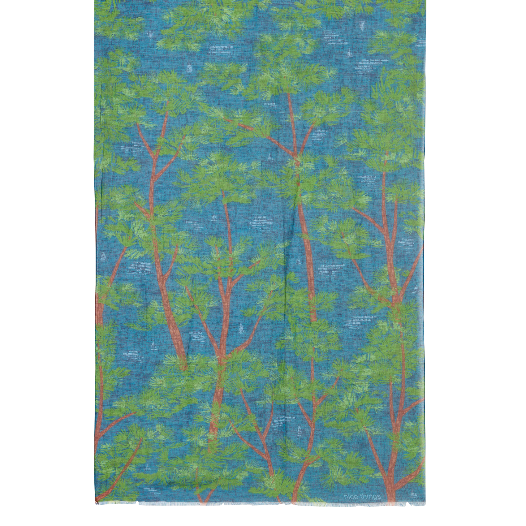 Cotton-blend floaty scarf NICE THINGS Blue