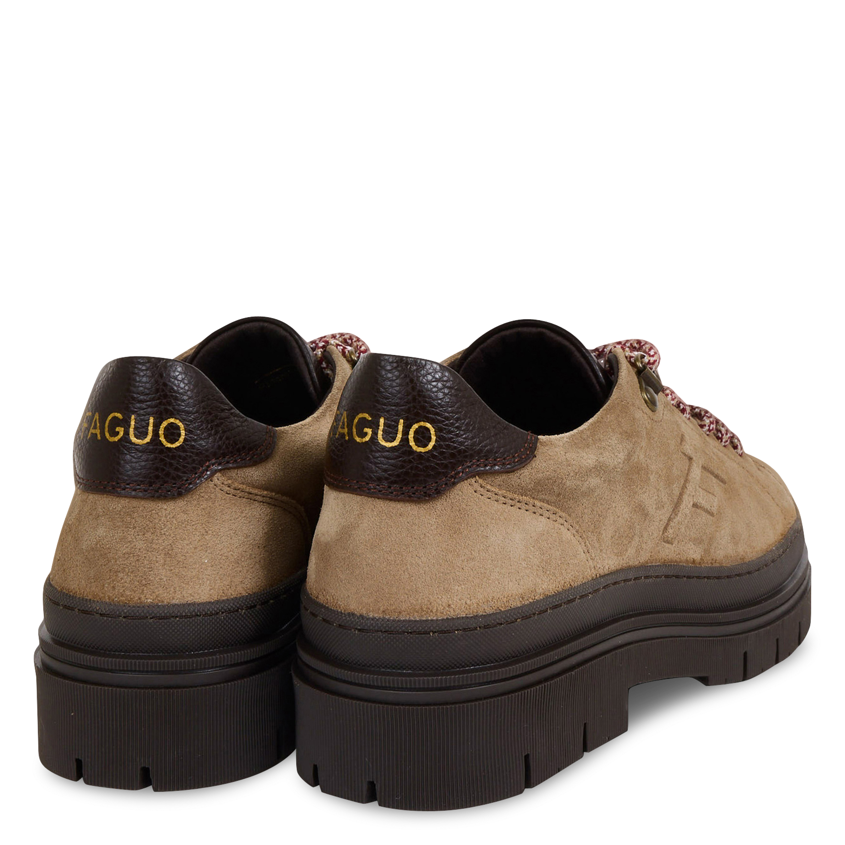 Sneaker aus Leder-Mix mit Keilabsatz FAGUO Beige