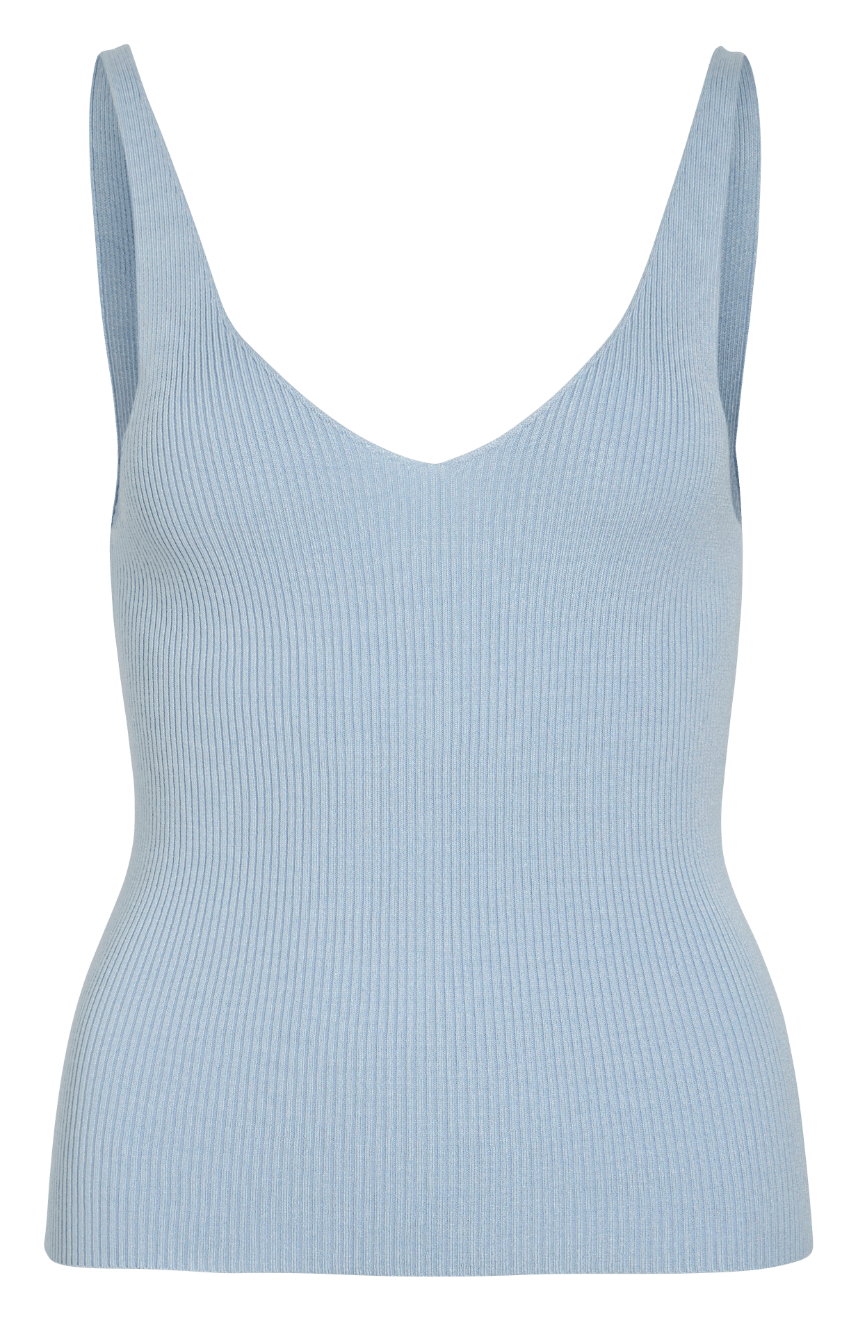 Aansluitende geribbelde tanktop VILA Blauw