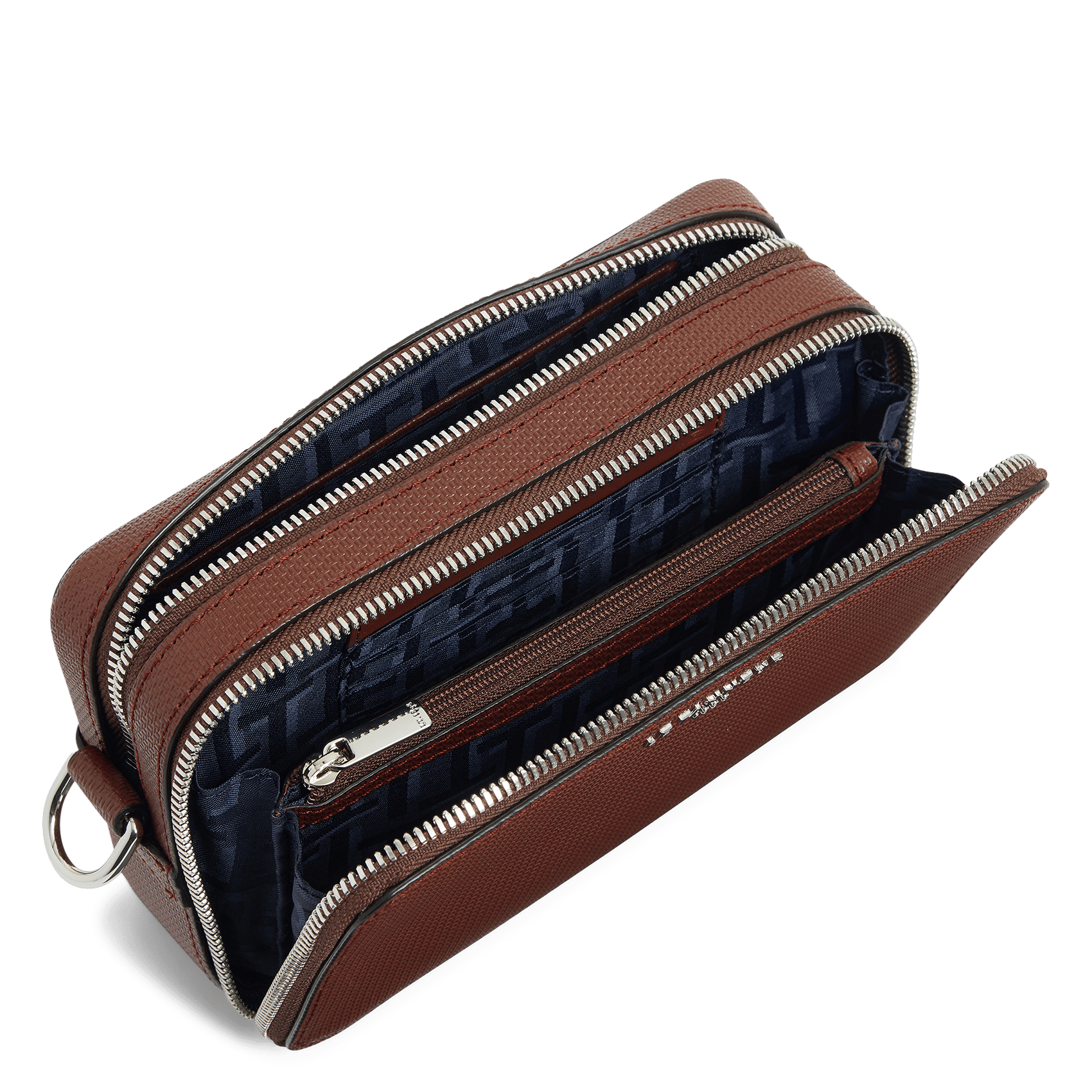 Leren portefeuille met rits en schouderriem LE TANNEUR Bruin