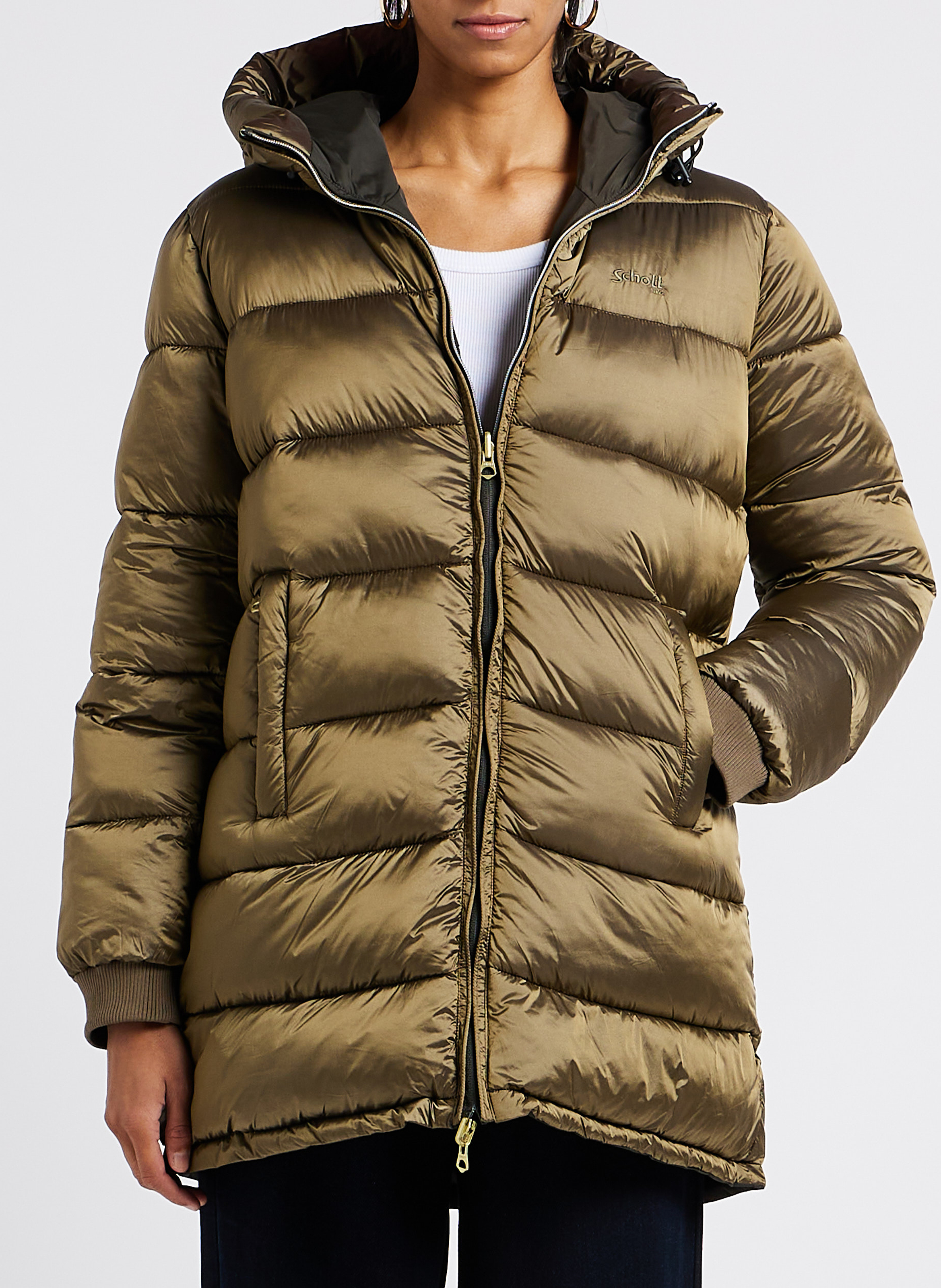 Hooded padded jacket SCHOTT Multicolored