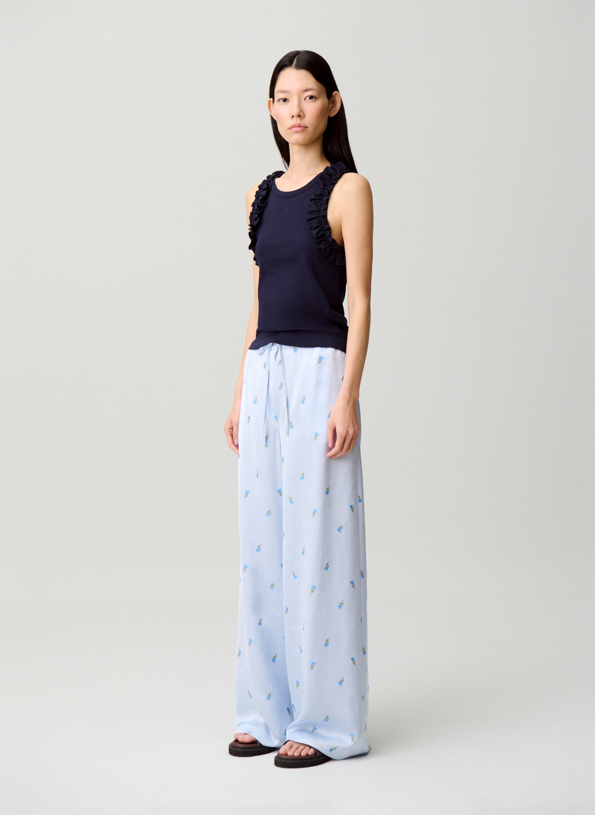 Top col rond  CLAUDIE PIERLOT Bleu