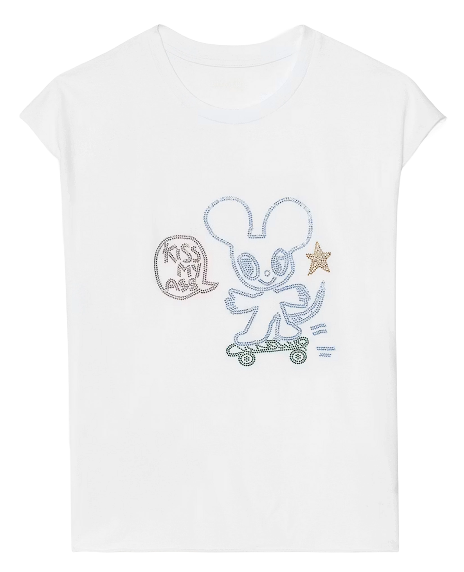 Tee-shirt sans manches avec strass devant ZADIG&VOLTAIRE Blanc