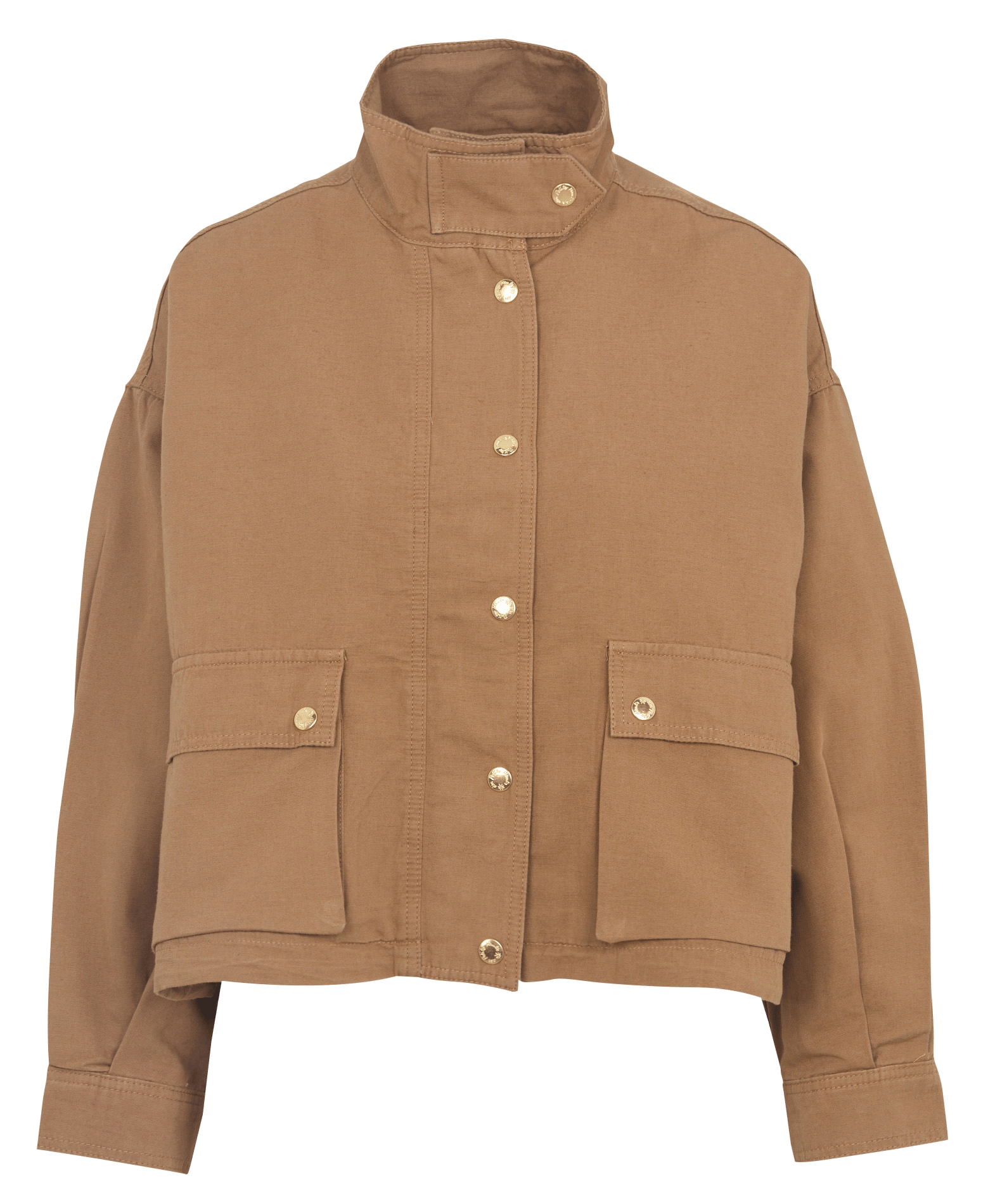 Veste oversize col montant en coton mélangé DES PETITS HAUTS Marron