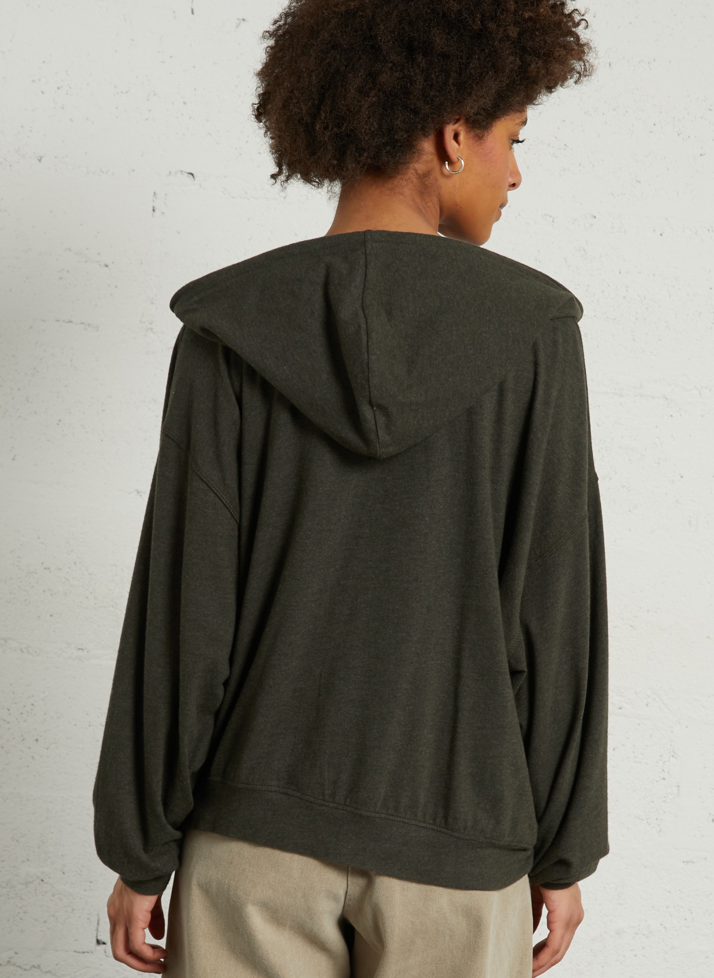 Cotton-blend hooded sweatshirt AMERICAN VINTAGE Green