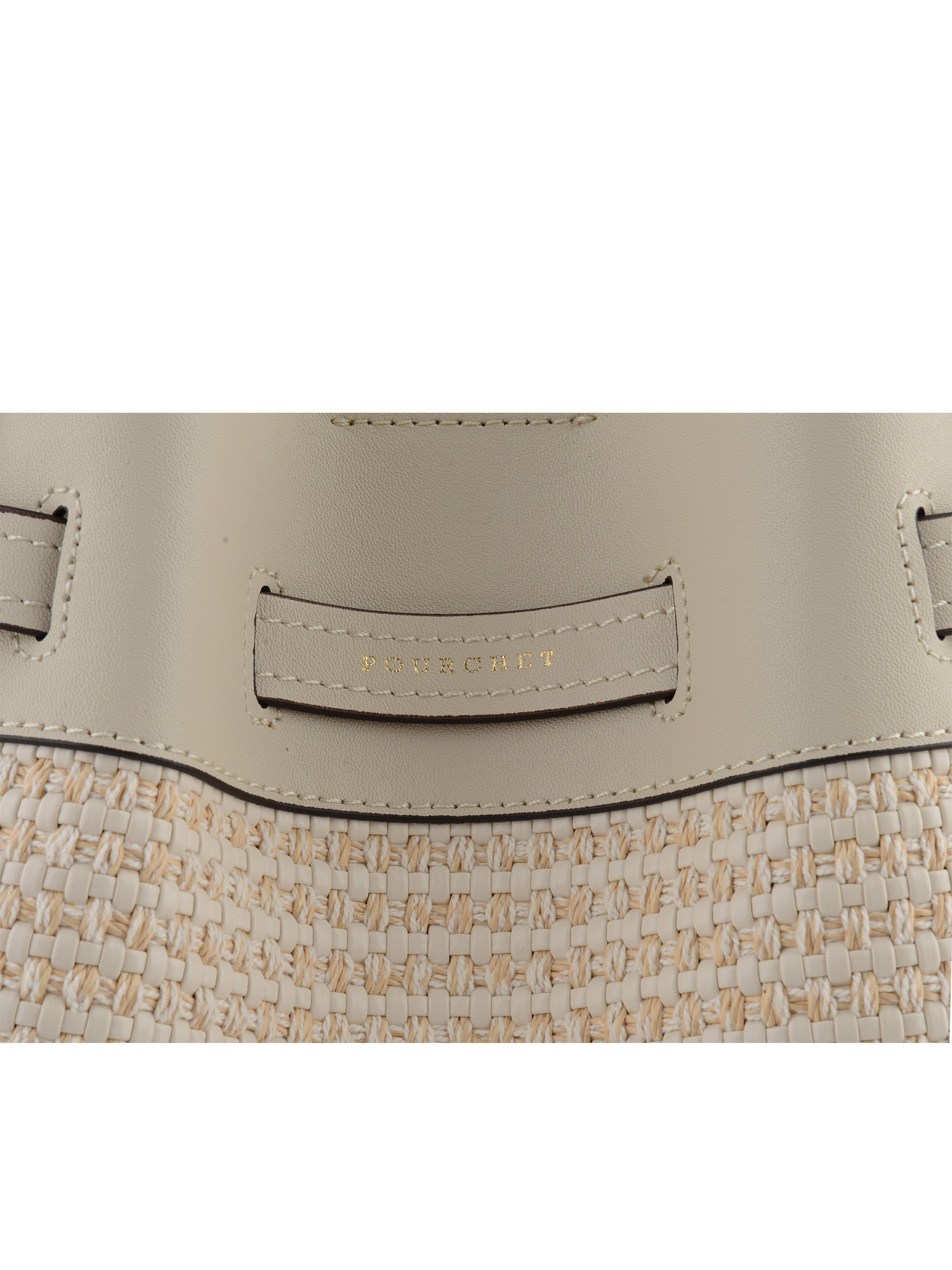 Calfskin leather handbag POURCHET Beige