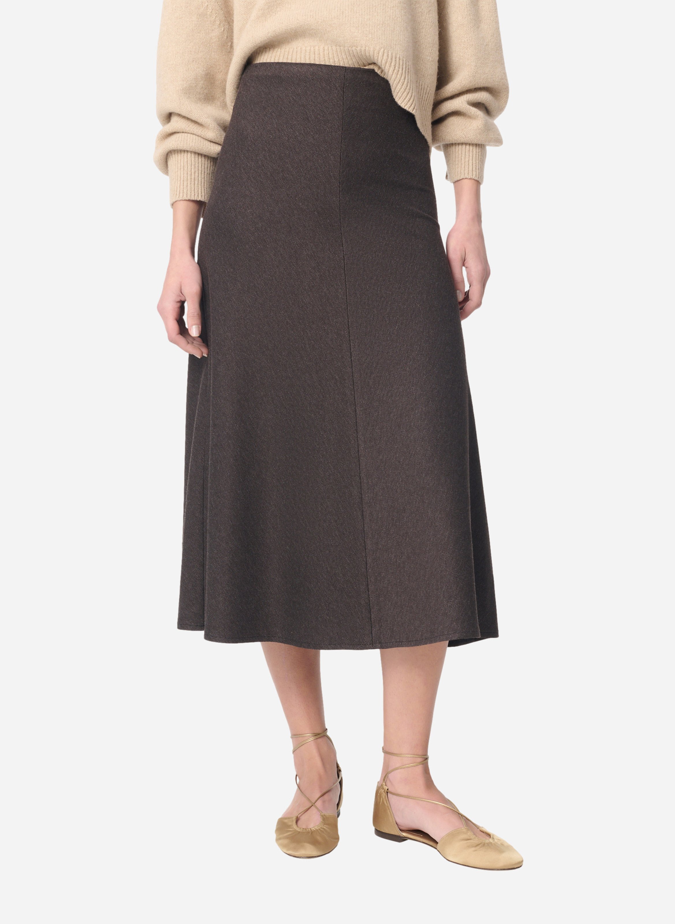 High-waisted midi skirt VANESSA BRUNO Brown