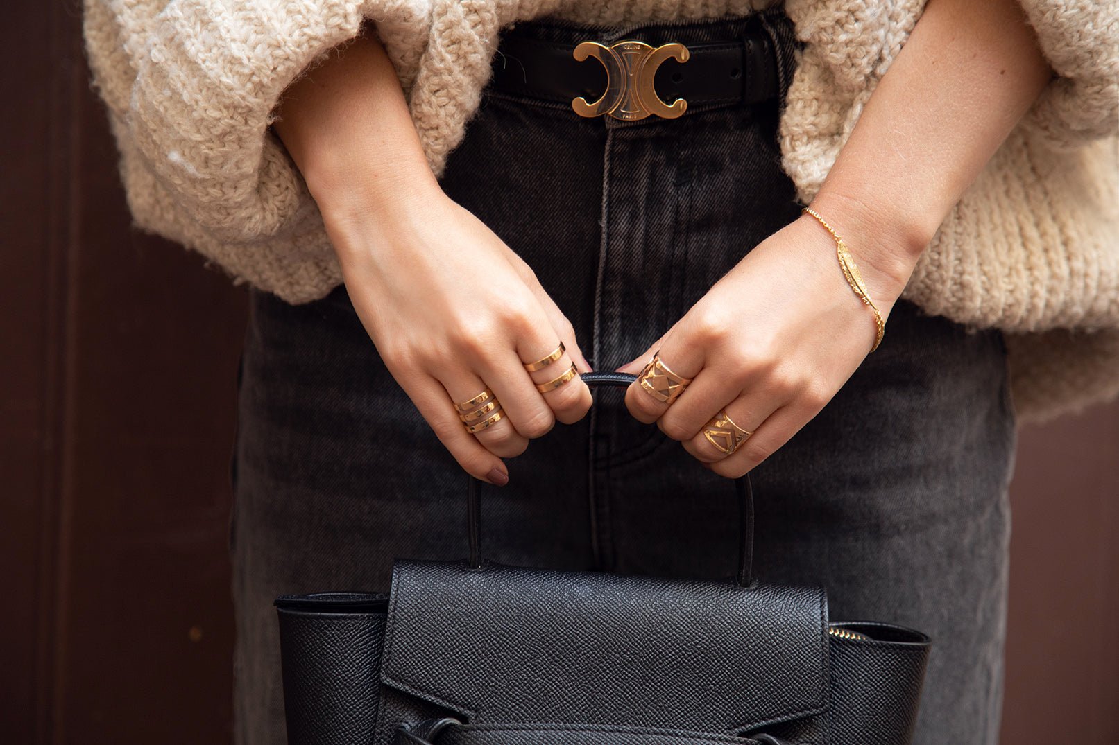 Gold-plated feather bracelet Golden