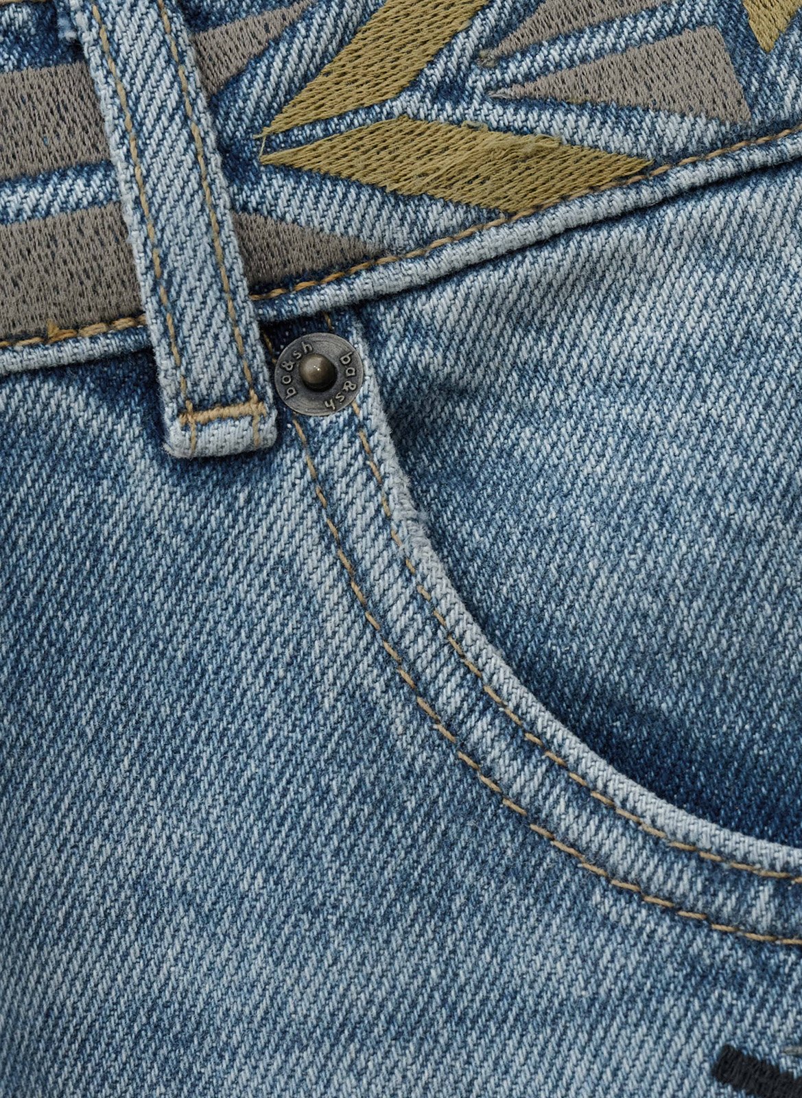 Low-rise straight leg jeans with embroidery BA&SH Blue