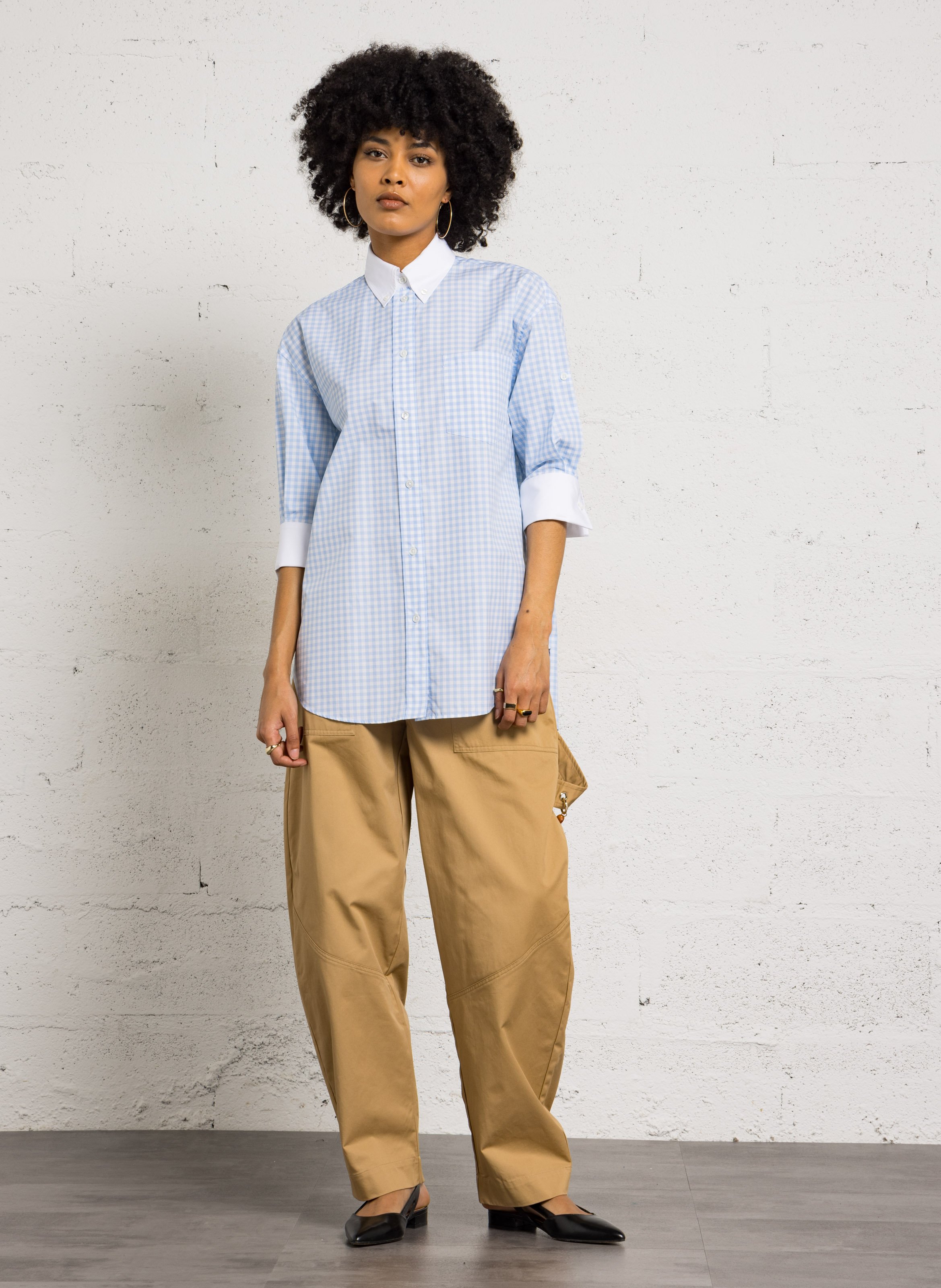 Slim-fit cotton cargo pants BERENICE Beige