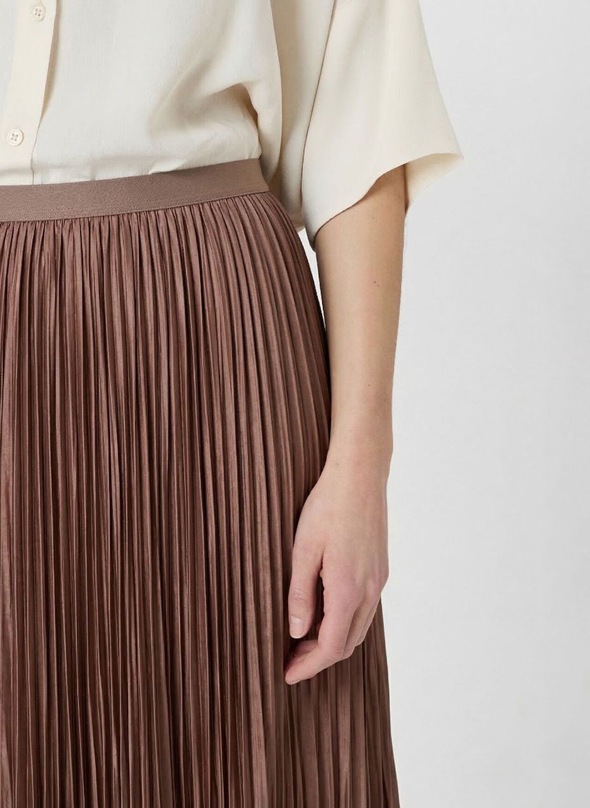 Mid-length pleated skirt GERARD DAREL Brown