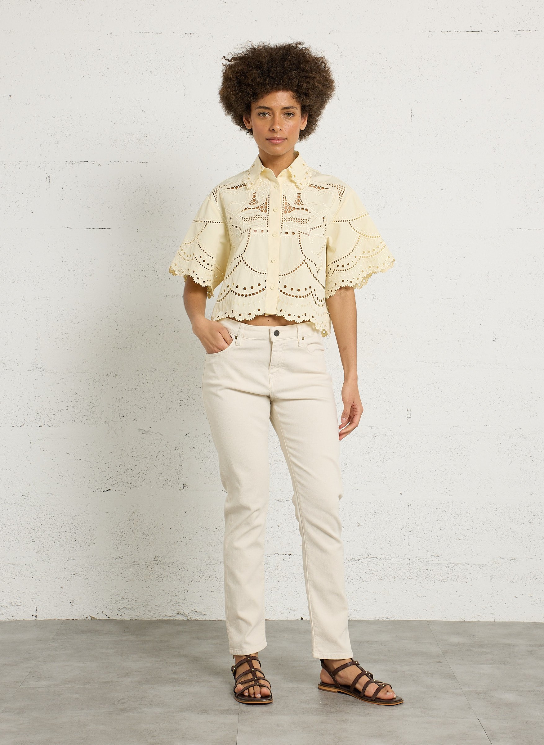 Slimfit-Jeans aus Baumwoll-Mix Weiss