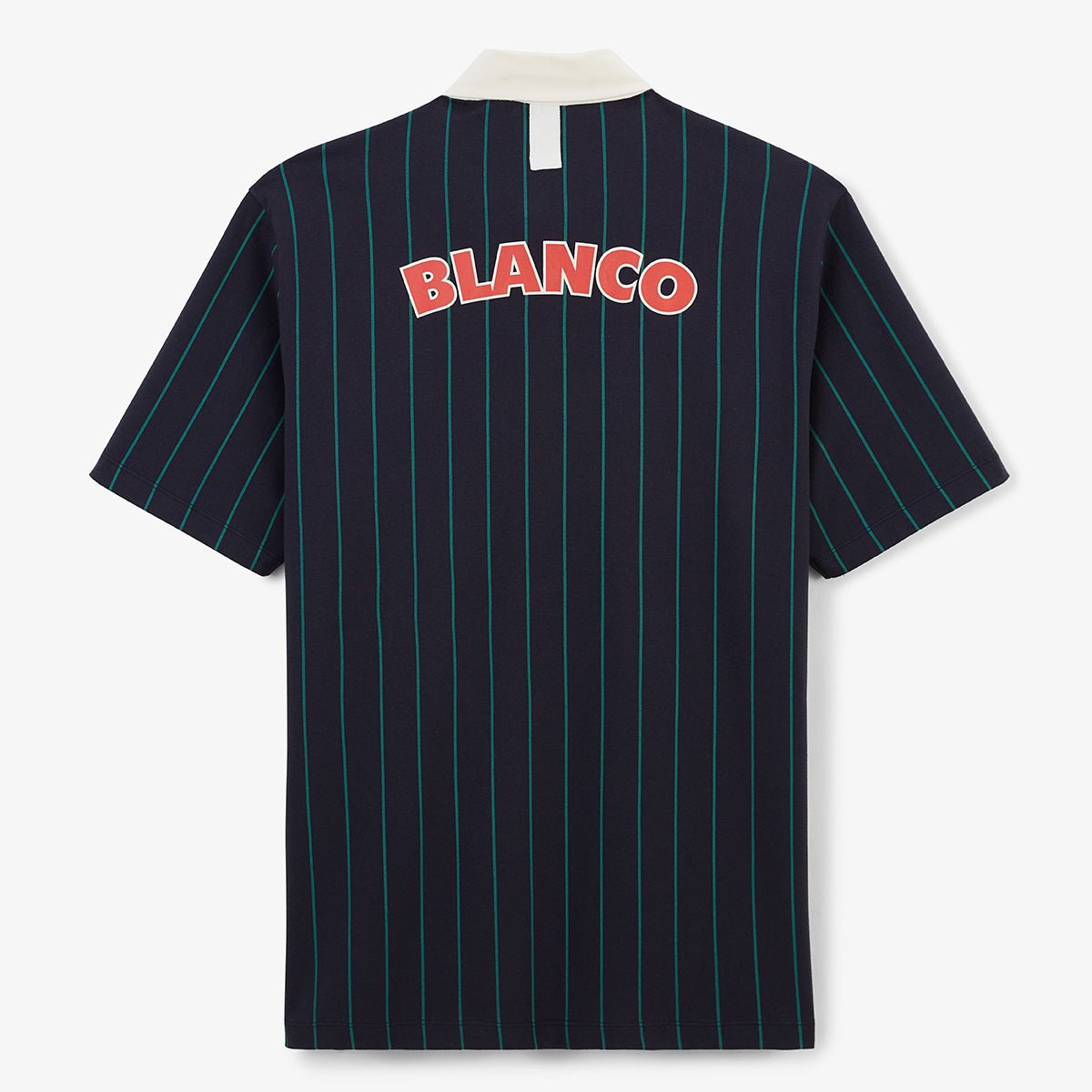 Short-sleeved striped cotton jersey polo SERGE BLANCO Blue