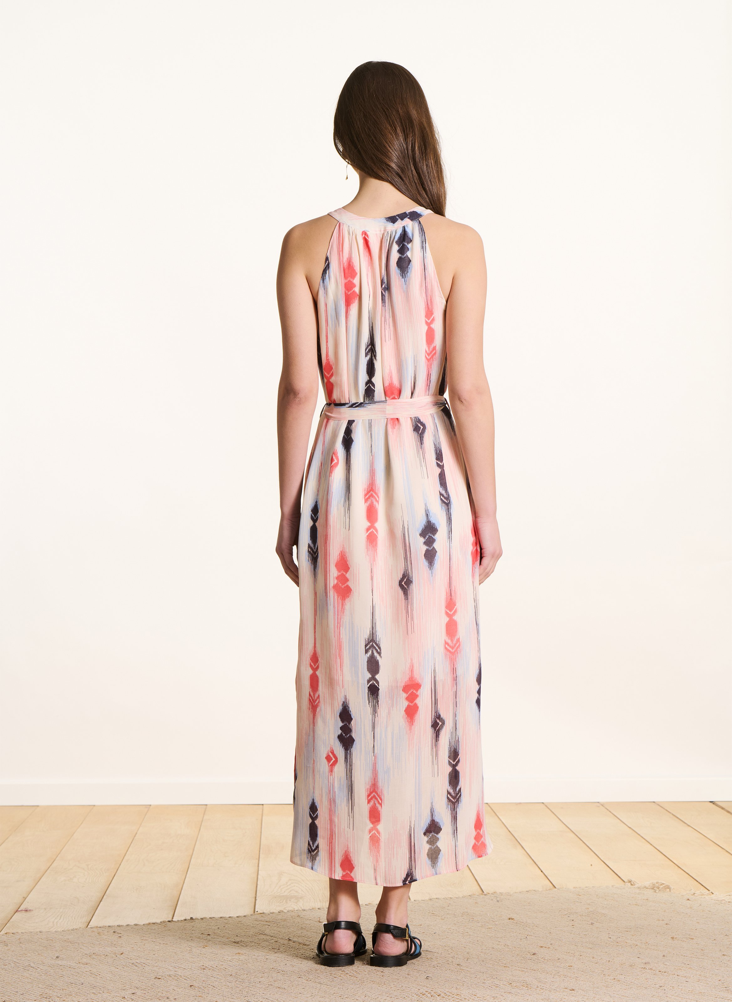 Robe longue col V  LA FEE MARABOUTEE Multicolore