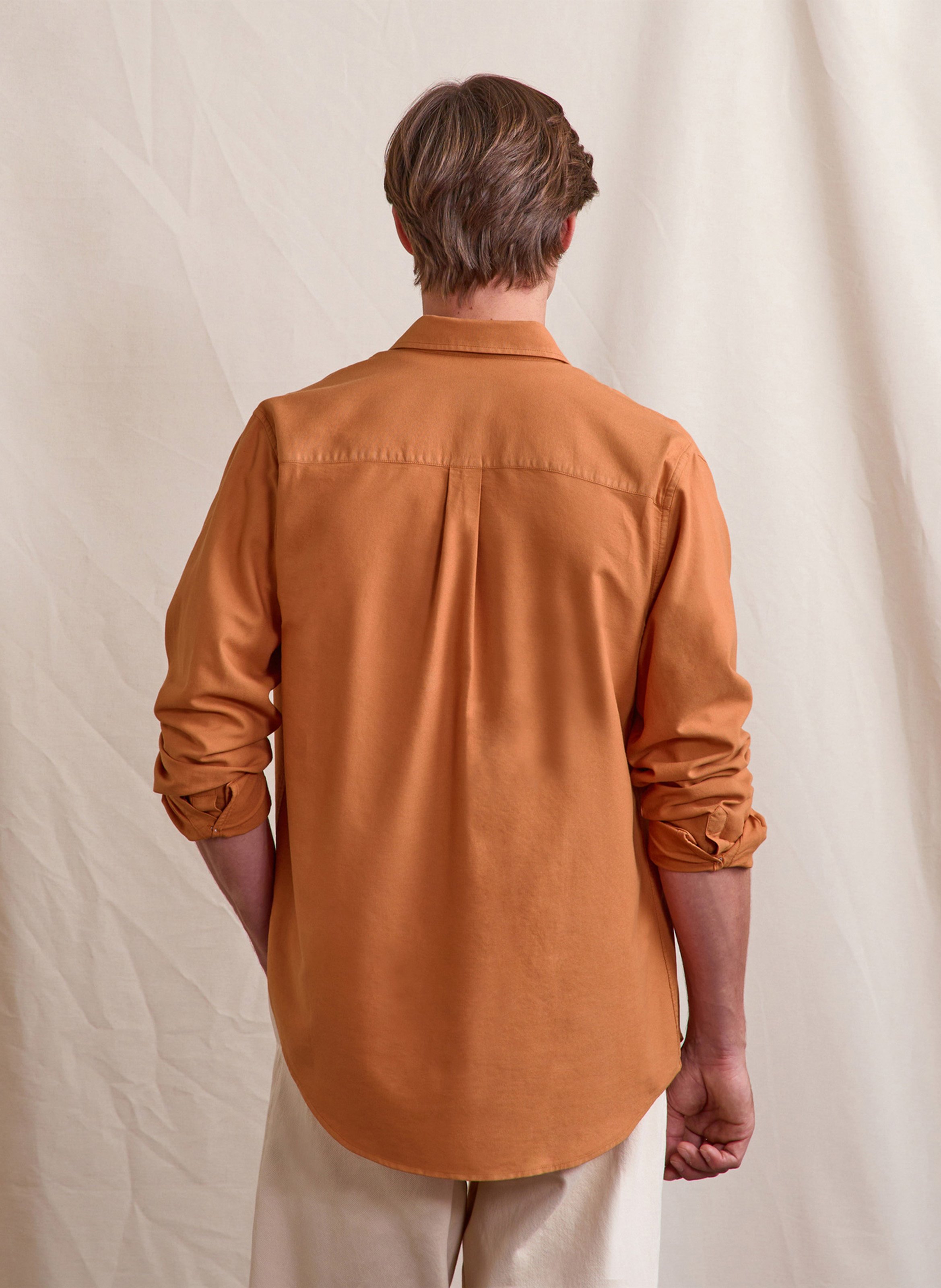 Katoenen blouse met klassieke kraag FAGUO Rood