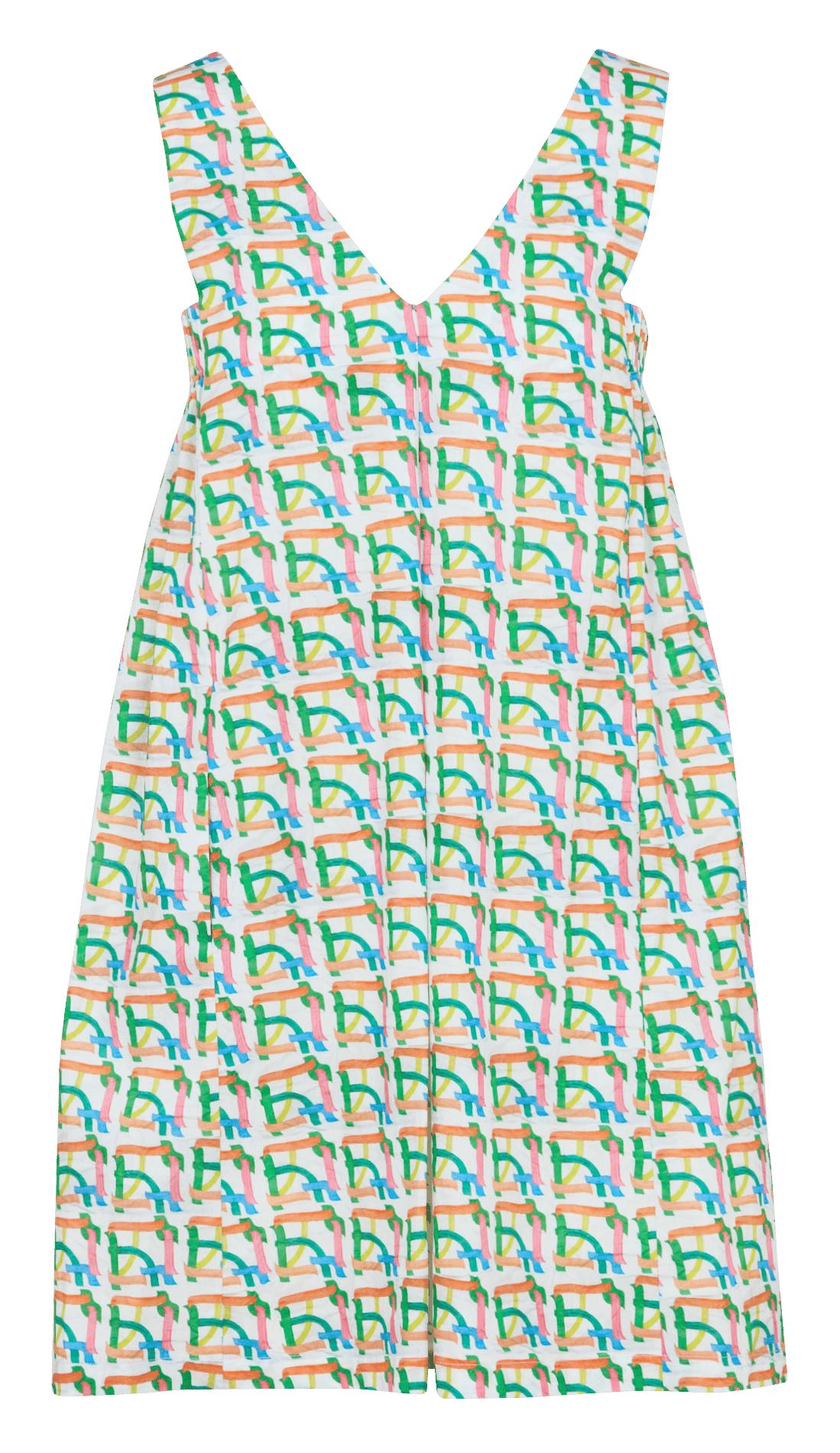 Kurzes ausgestelltes bedrucktes Baumwollkleid COTELAC ACOTE Weiss