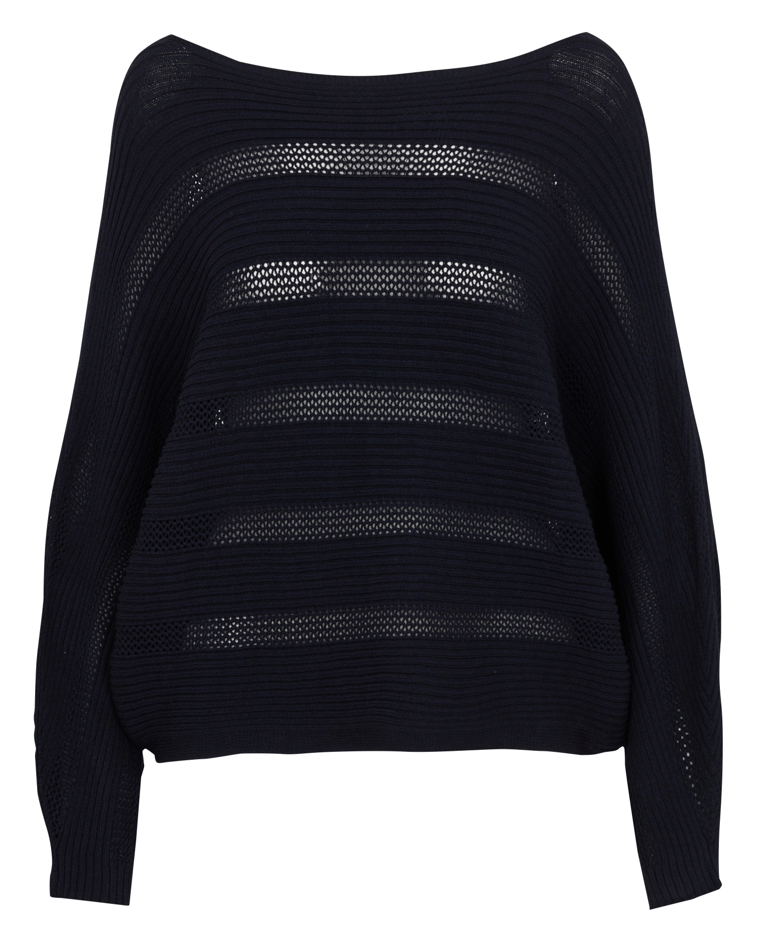 Pull court esprit cape en maille unie LA FEE MARABOUTEE Bleu